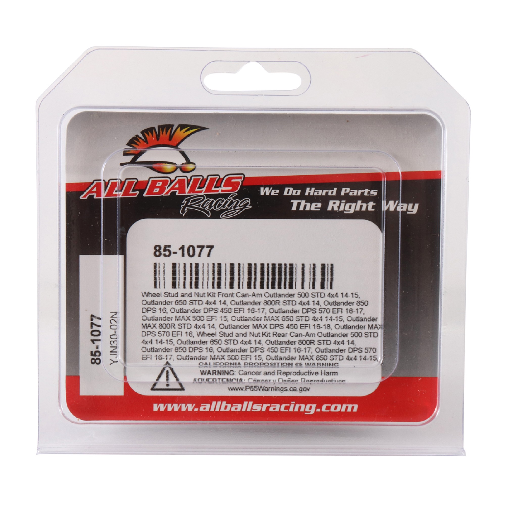 All Balls Wheel Stud and Nut Kit 85-1077 for Can-Am Outlander 450 DPS 16 17