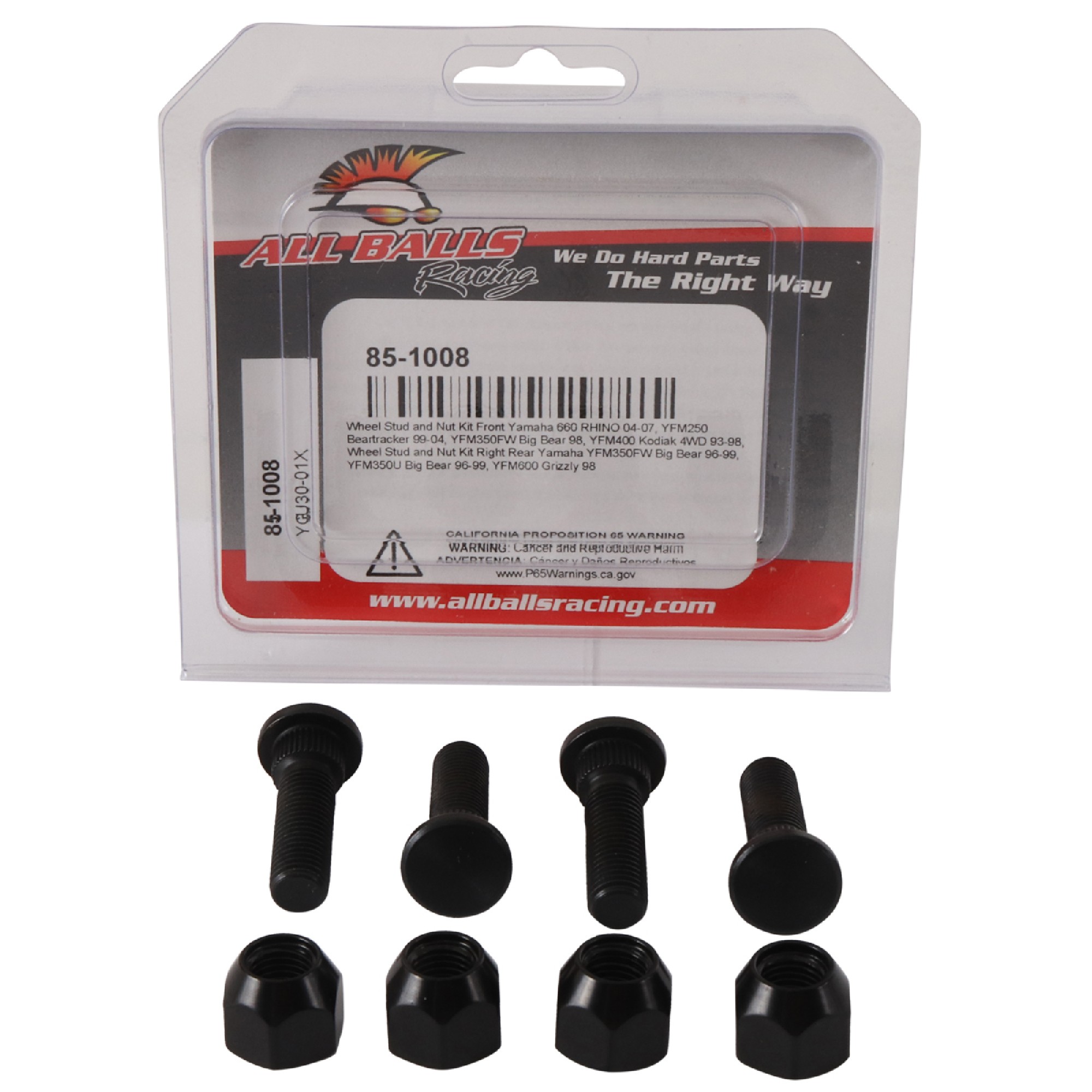 All Balls Wheel Stud and Nut Kit 85-1008 for Yamaha 660 RHINO 04 05 06 07