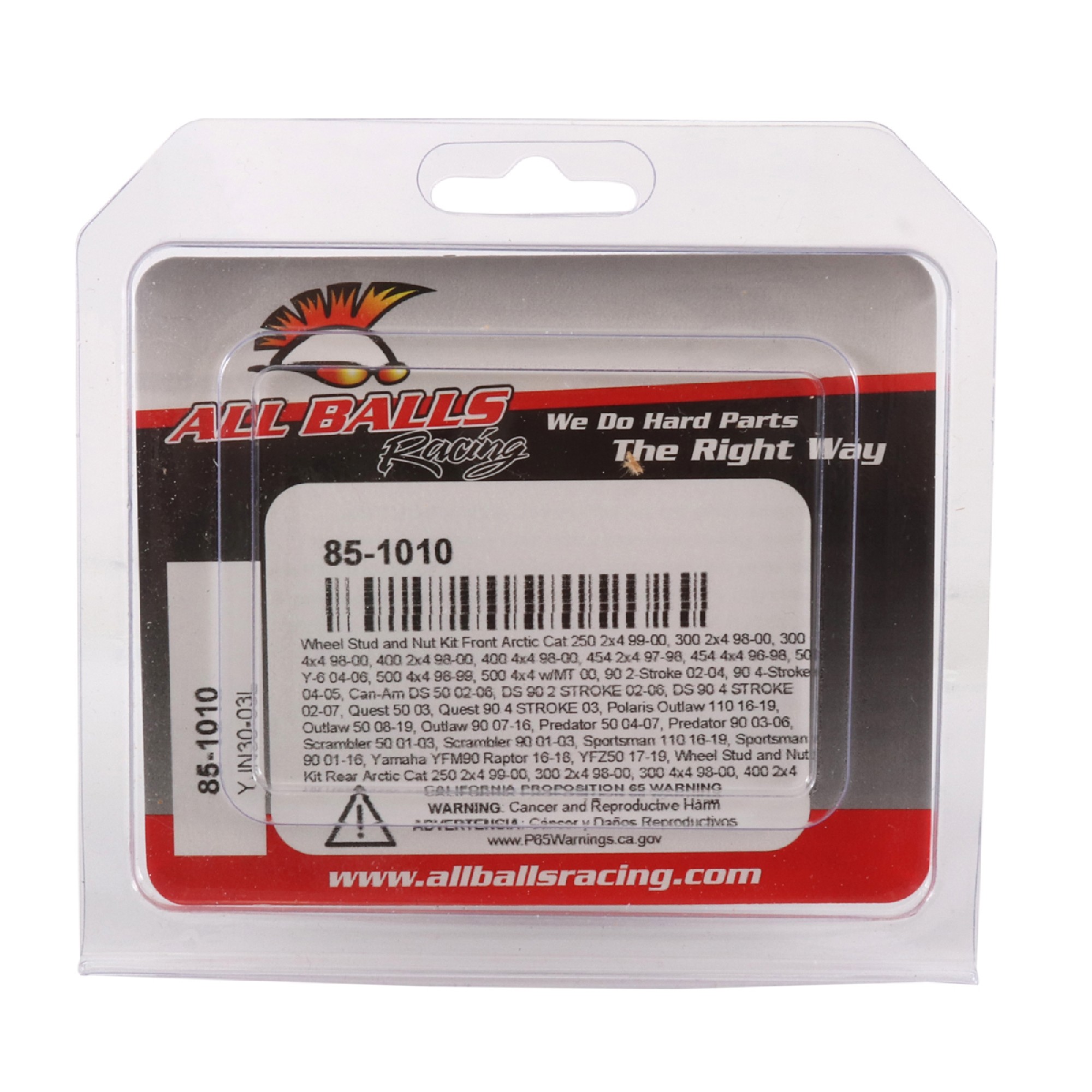 All Balls Wheel Stud and Nut Kit 85-1010 for Arctic Cat 90 Y-12 Youth 4T 04 05