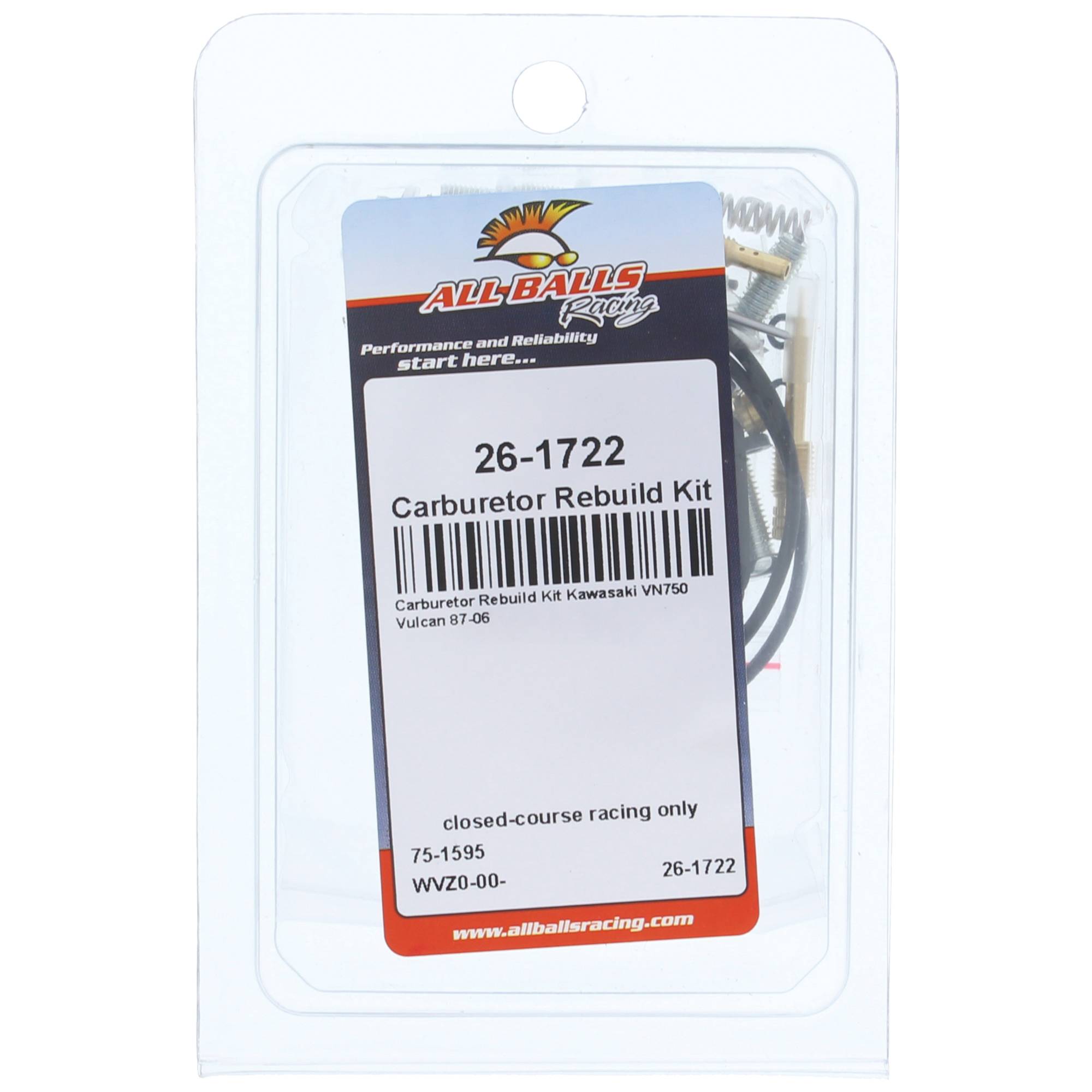 All Balls Carburetor Rebuild Kit 26-1722 for Kawasaki VN 750 A Vulcan 87-06