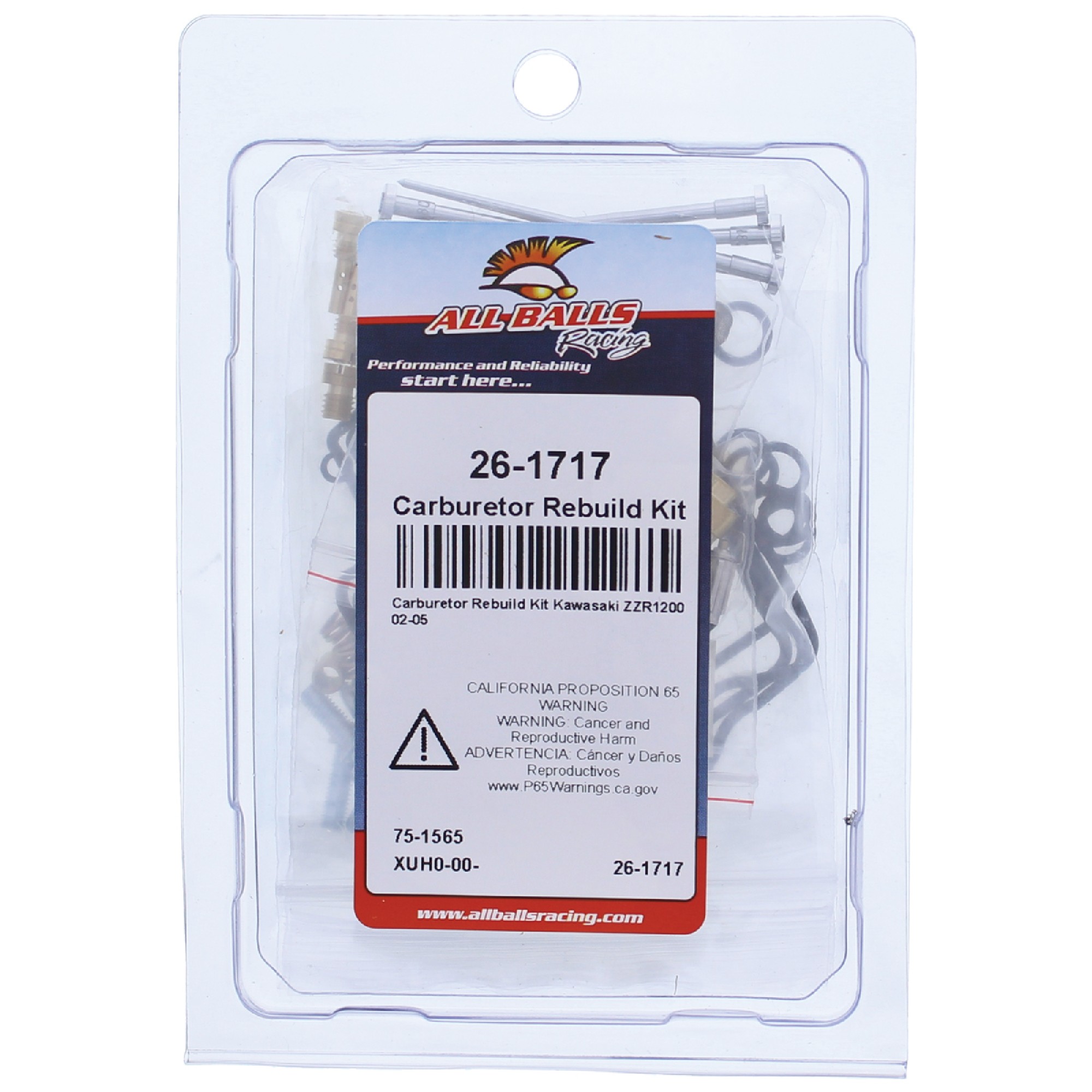 All Balls Carburetor Rebuild Kit 26-1717 for Kawasaki ZZR 1200 02-05