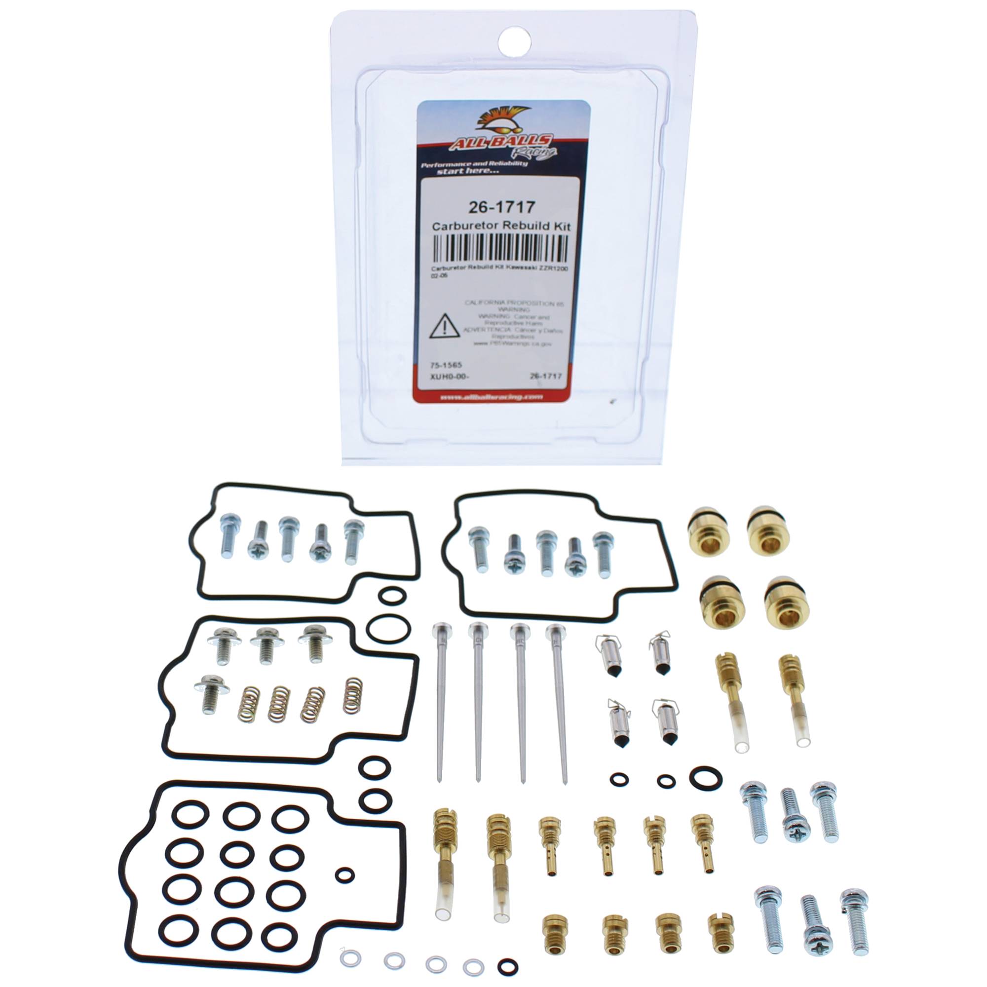 All Balls Carburetor Rebuild Kit 26-1717 for Kawasaki ZZR 1200 02-05