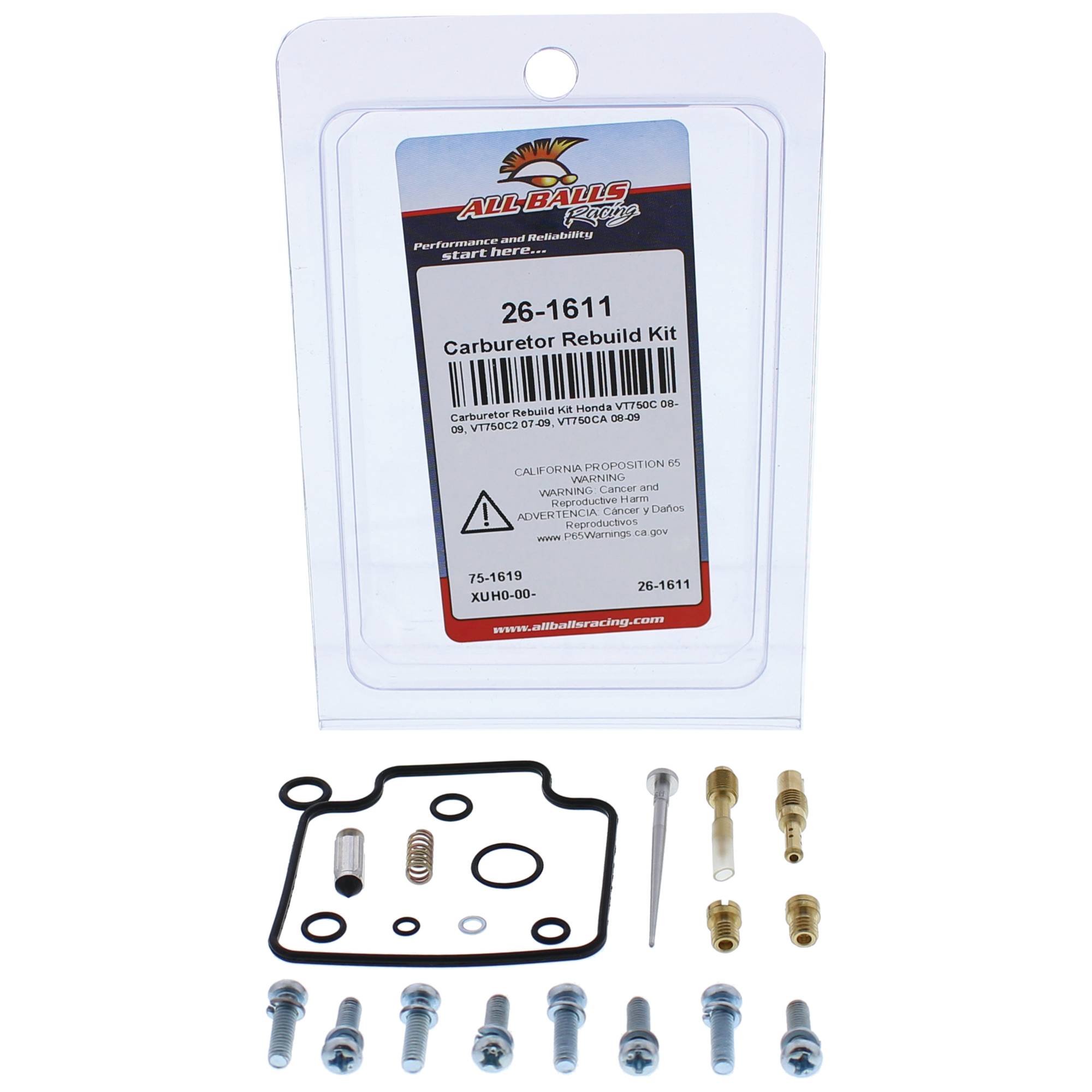 All Balls Carburetor Rebuild Kit 26-1611 for Honda VT 750 C 08 09