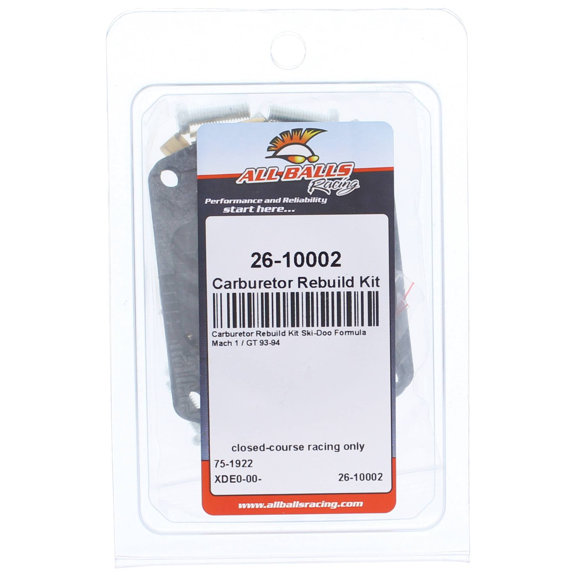 All Balls Carburetor Rebuild Kit 26-10002 for Ski-Doo formula Mach 1/GT 93 94