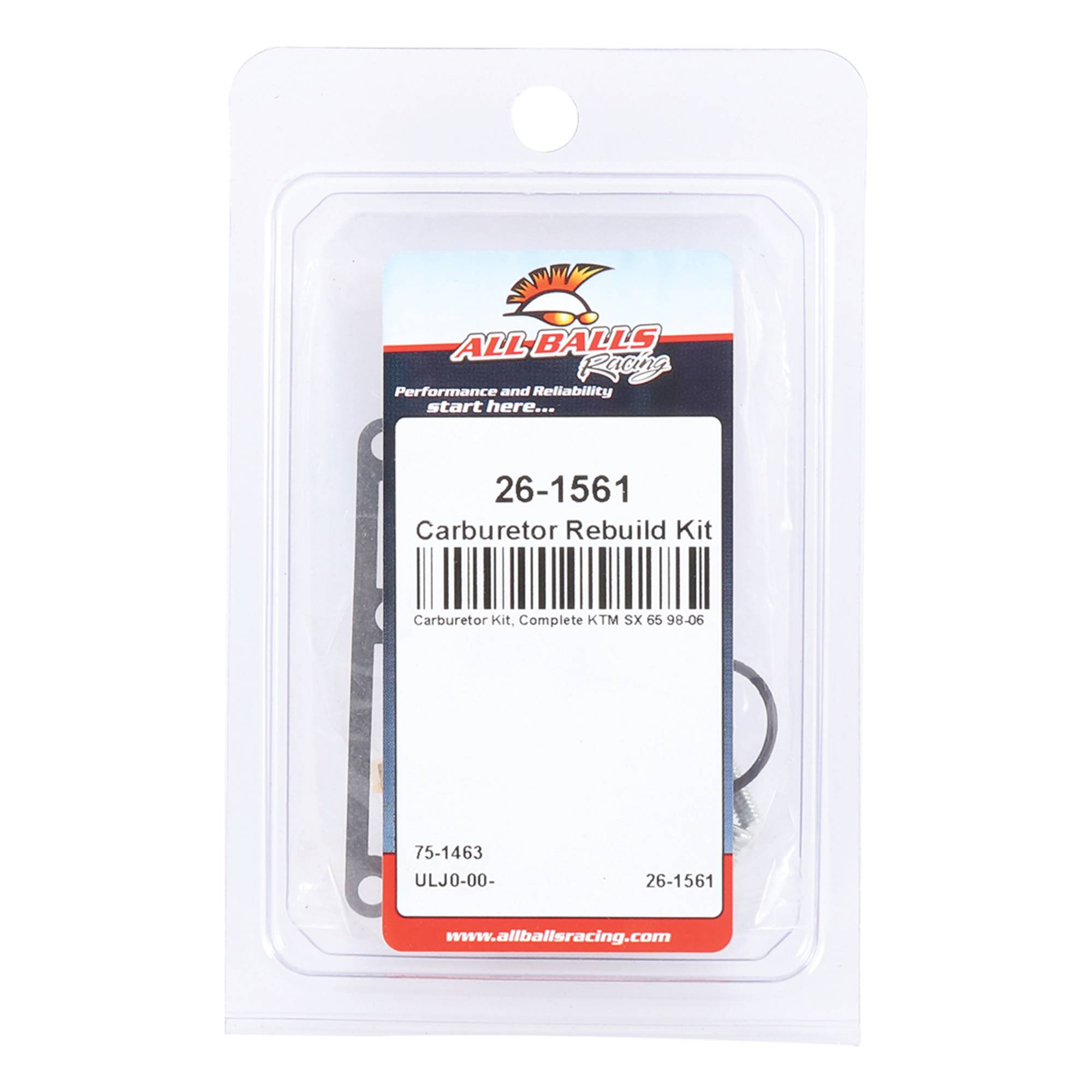 All Balls Carburetor Kit, Complete 26-1561 for KTM 65 SX 98-06