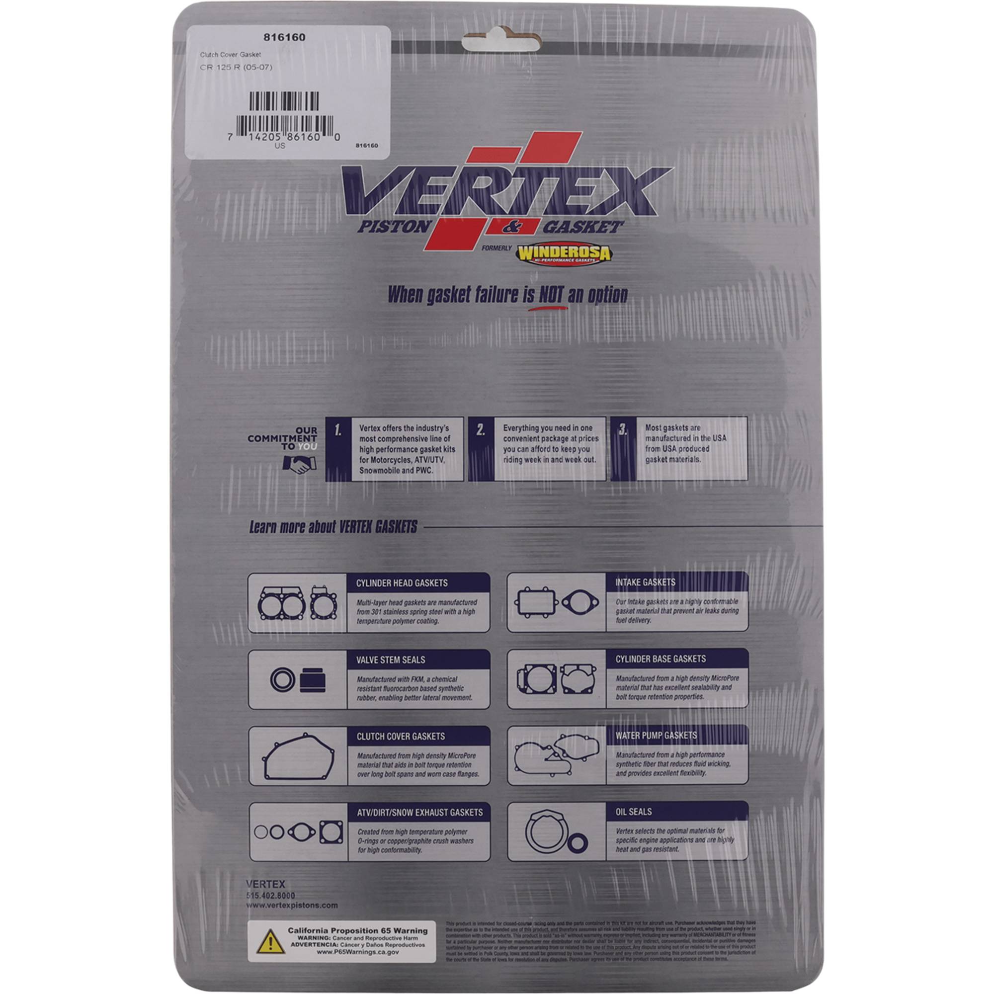 Winderosa Clutch Cover Gasket for Honda CR 125 R 05 06 07