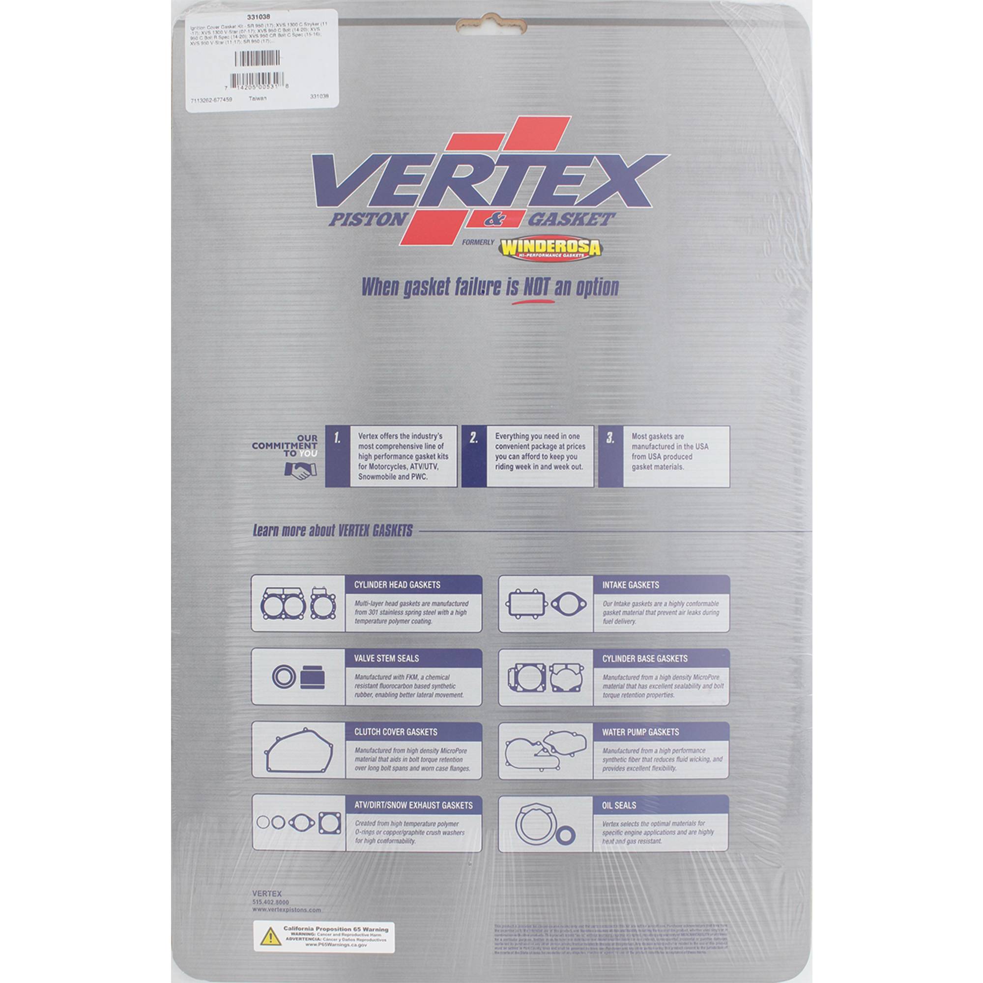 Winderosa Ignition Cover Gasket Kit 331038 for Yamaha BOLT 14 15 16 17 18