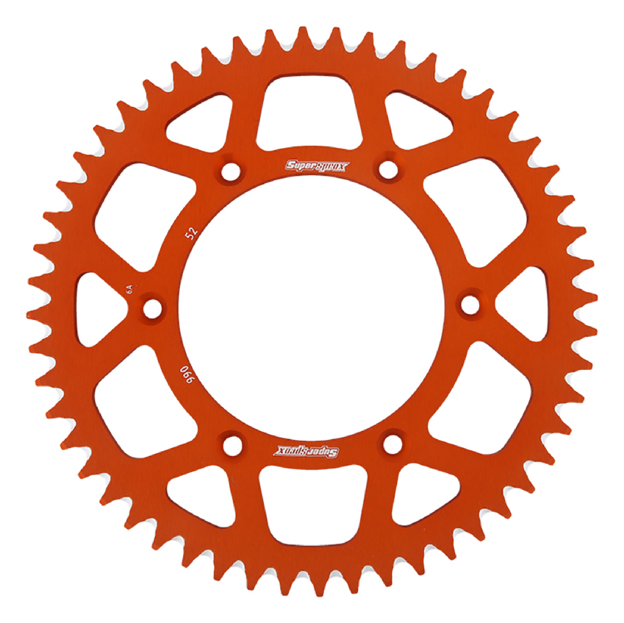 Supersprox Orange Aluminum Sprocket, 52T, Chain Size 520, RAL-990-52-ORG