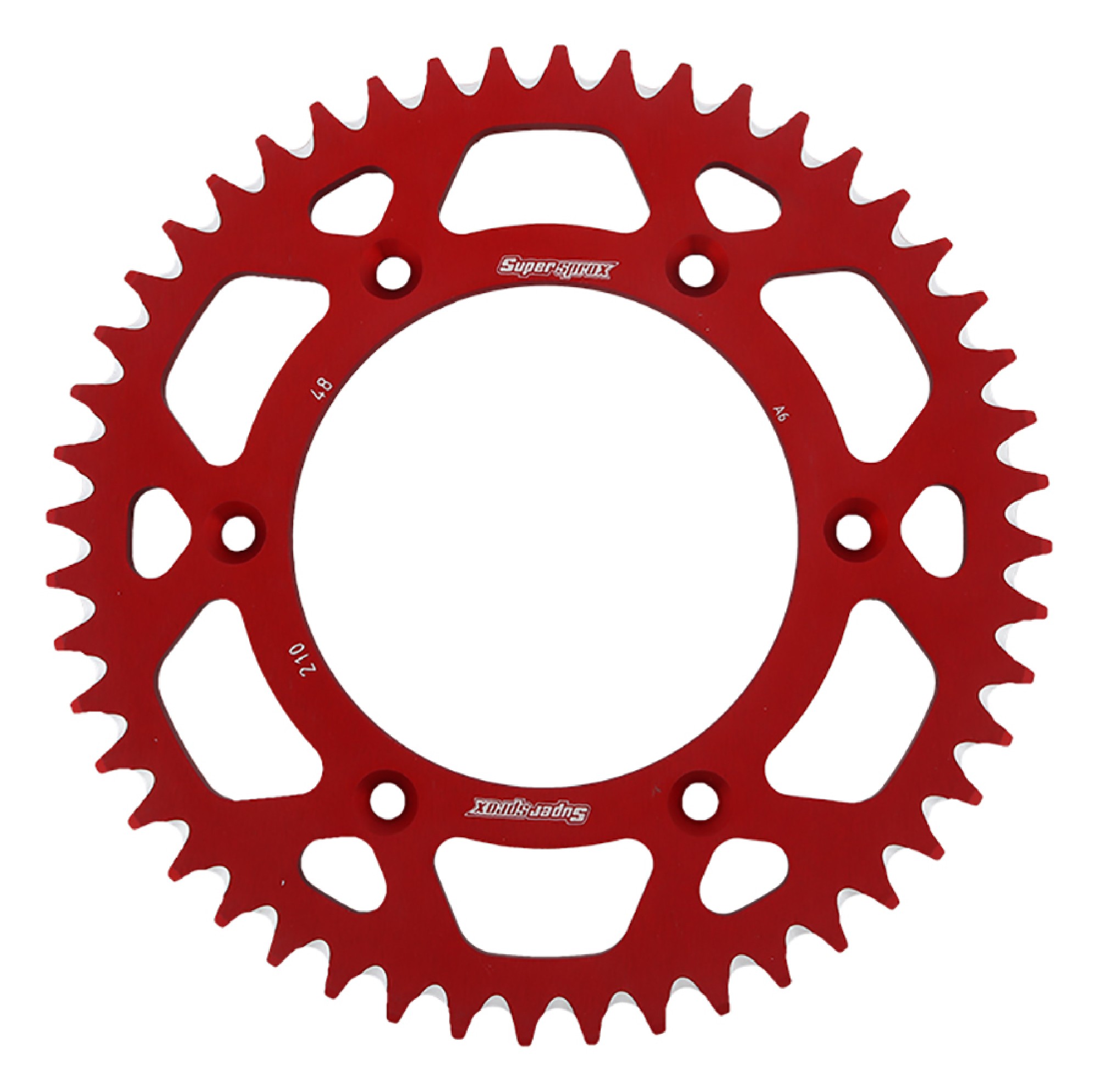 Supersprox Red Aluminum Sprocket, 48T, Chain Size 520, RAL-210-48-RED