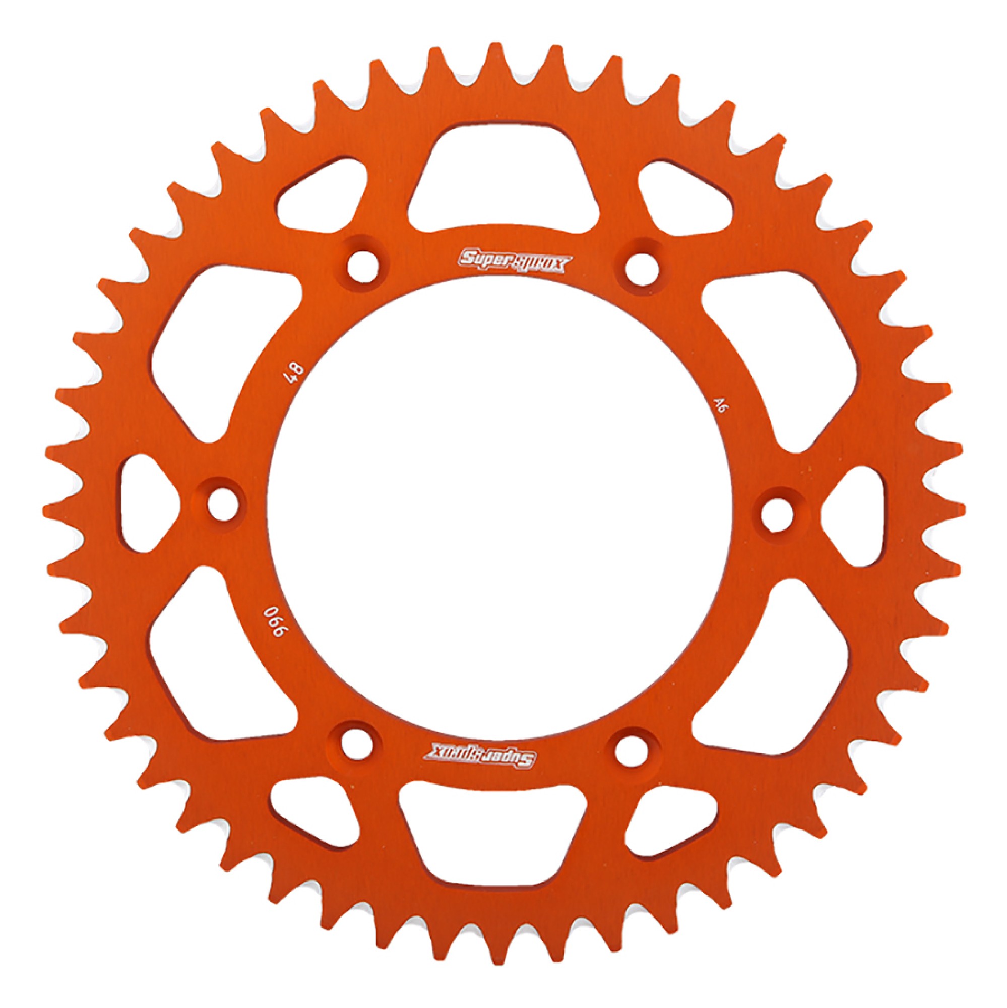 Supersprox Orange Aluminum Sprocket, 48T, Chain Size 520, RAL-990-48-ORG