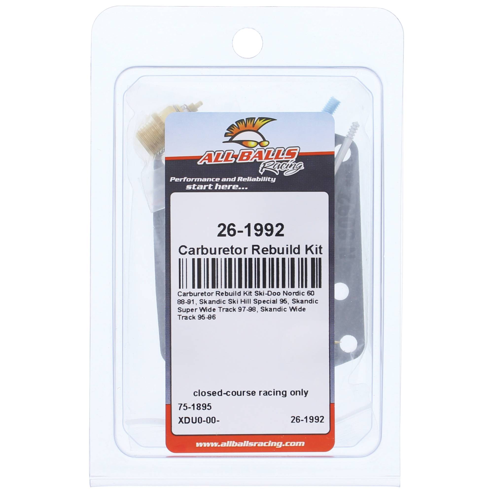 All Balls Carburetor Rebuild Kit 26-1992 for Ski-Doo Nordic 60 88-91