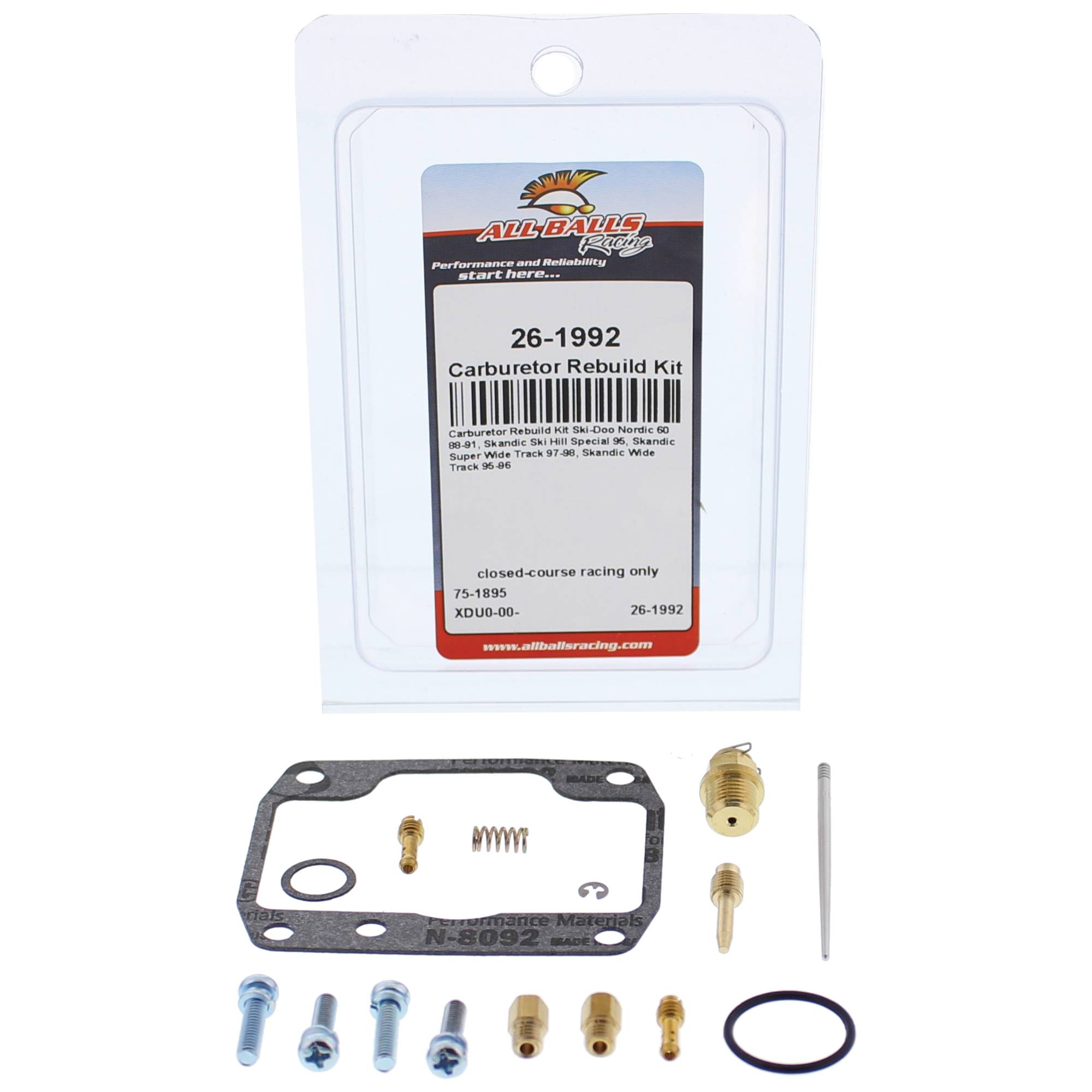 All Balls Carburetor Rebuild Kit 26-1992 for Ski-Doo Nordic 60 88-91