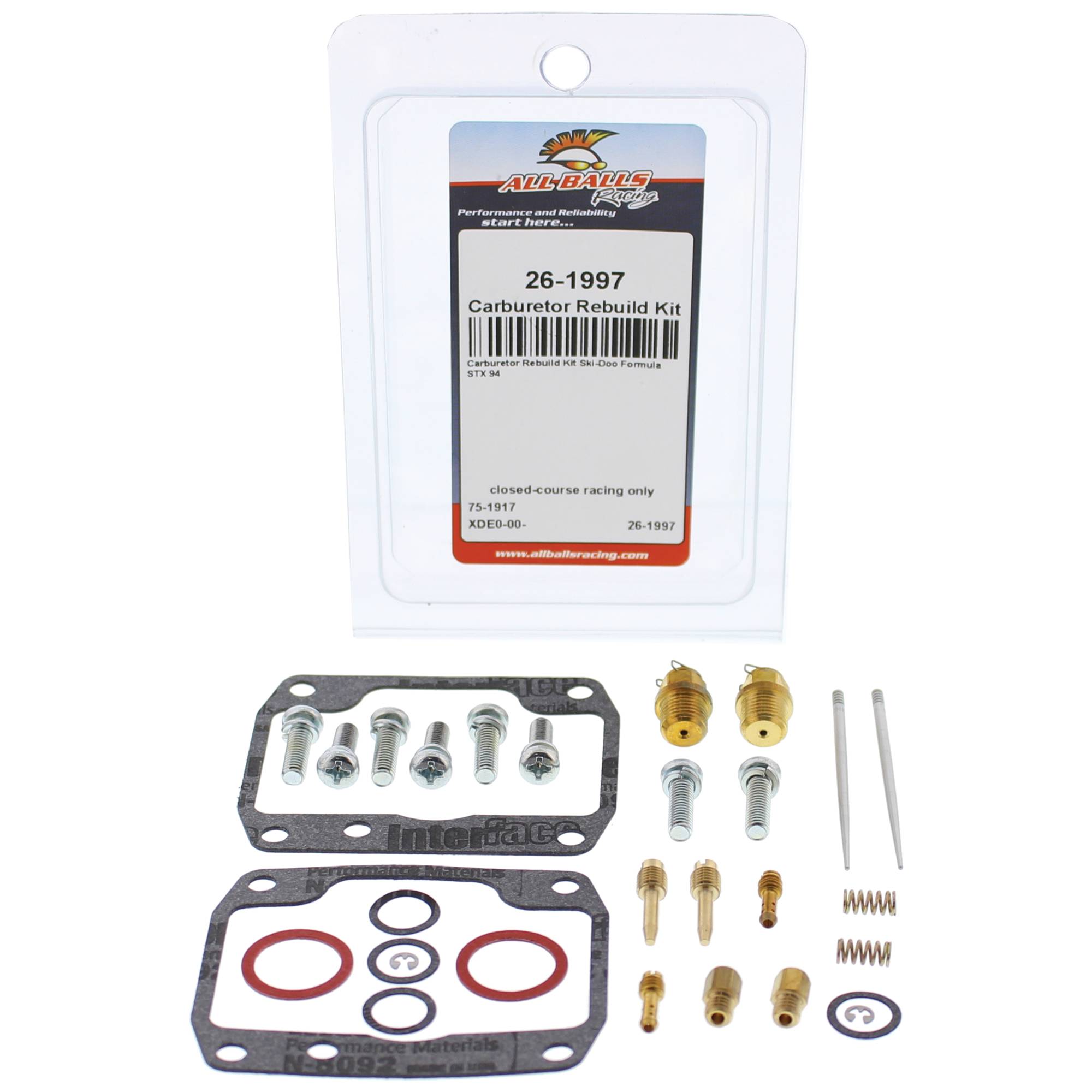 All Balls Carburetor Rebuild Kit 26-1997 for Ski-Doo formula STX 94