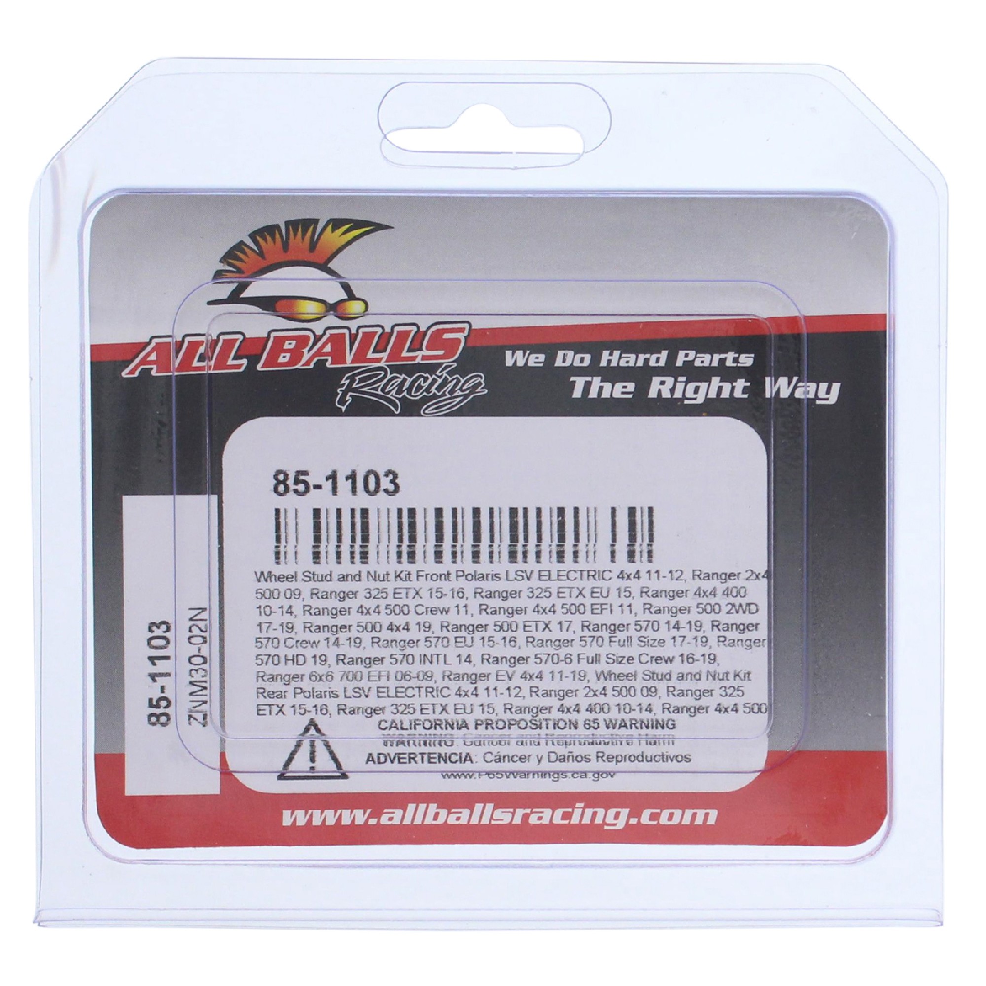 All Balls Wheel Stud and Nut Kit 85-1103 for Polaris LSV ELECTRIC 4x4 11 12