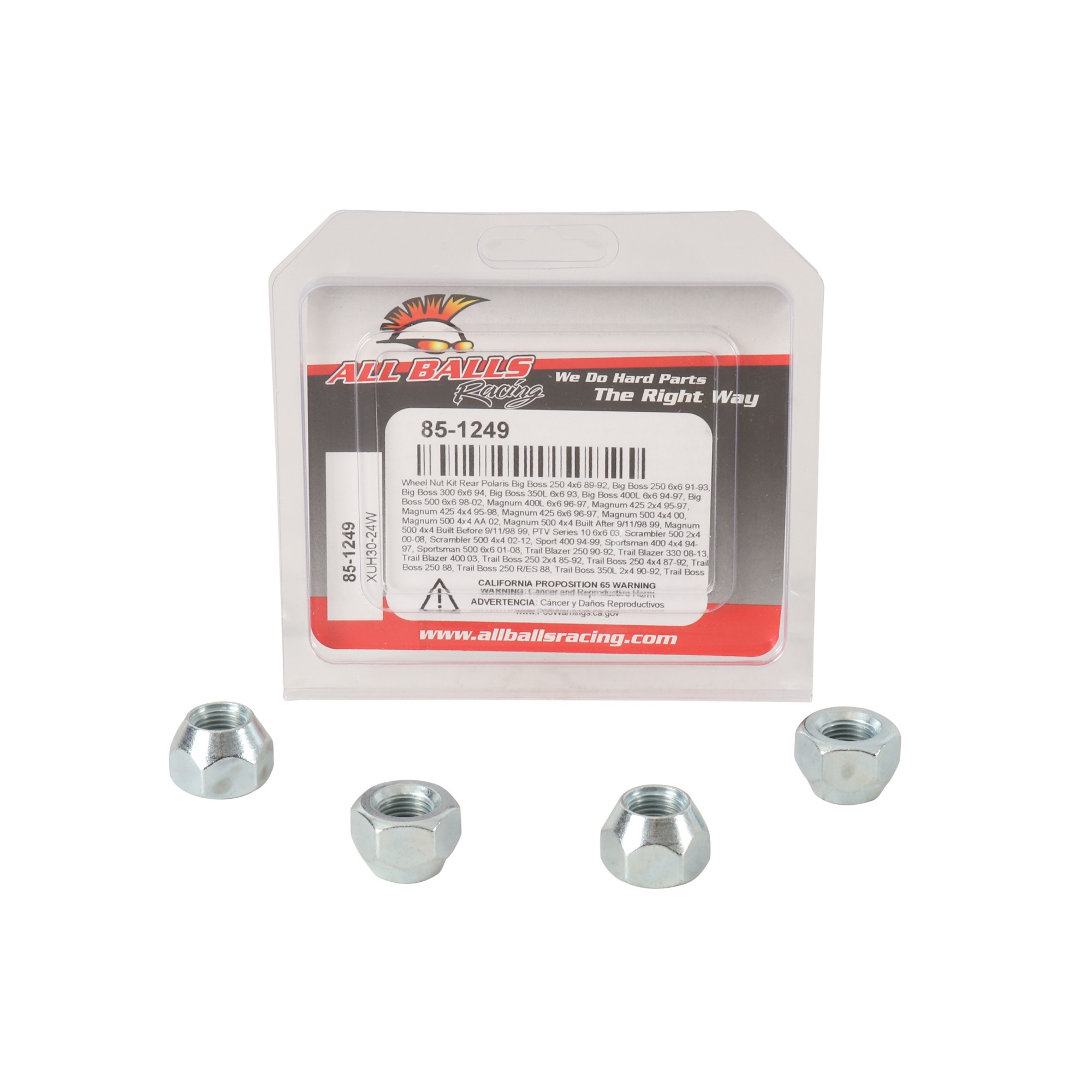 All Balls Wheel Nut Kit 85-1249 for Polaris Big Boss 400 L 6x6 94 95 96 97