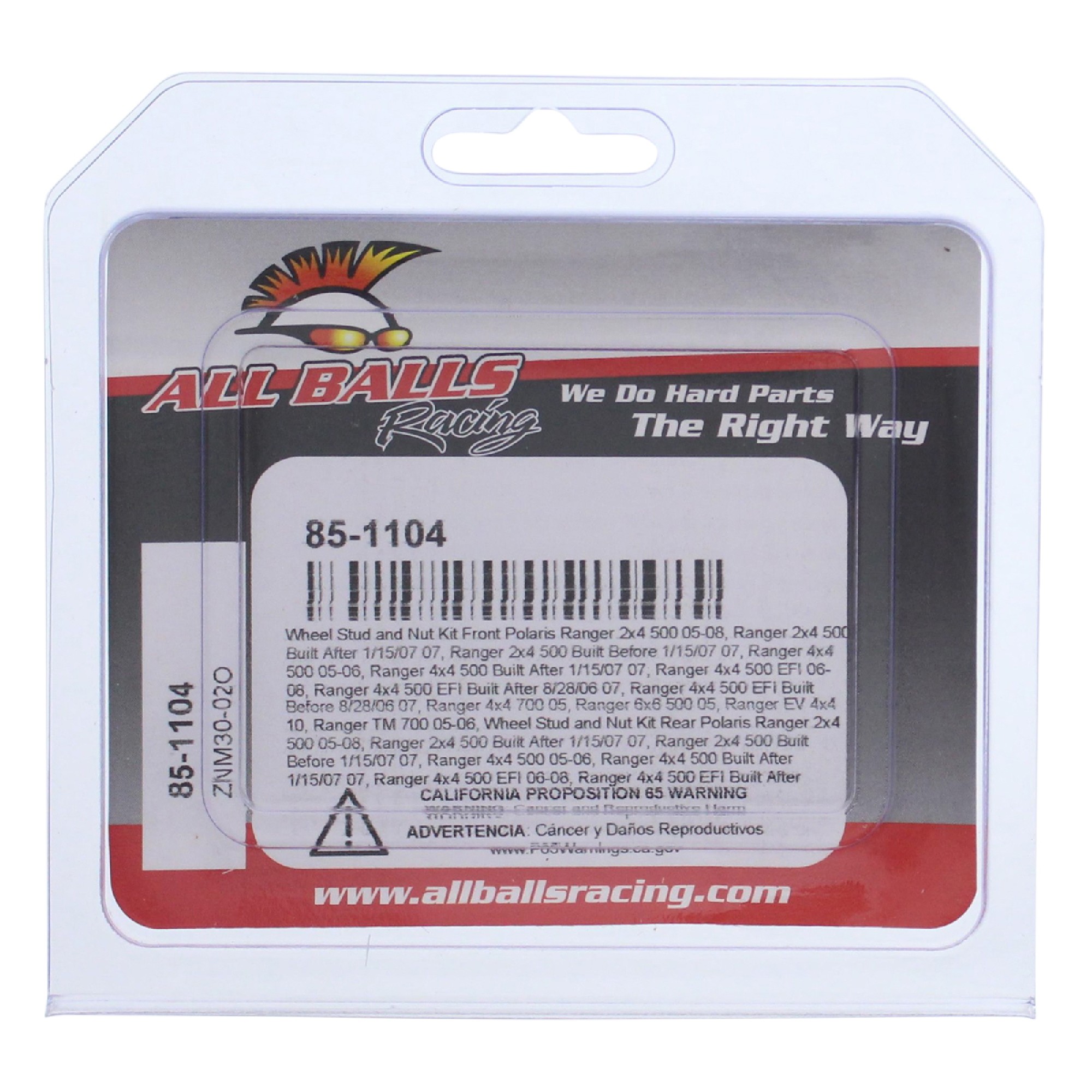 All Balls Wheel Stud and Nut Kit 85-1104 for Polaris Ranger 500 2x4 05 06 08