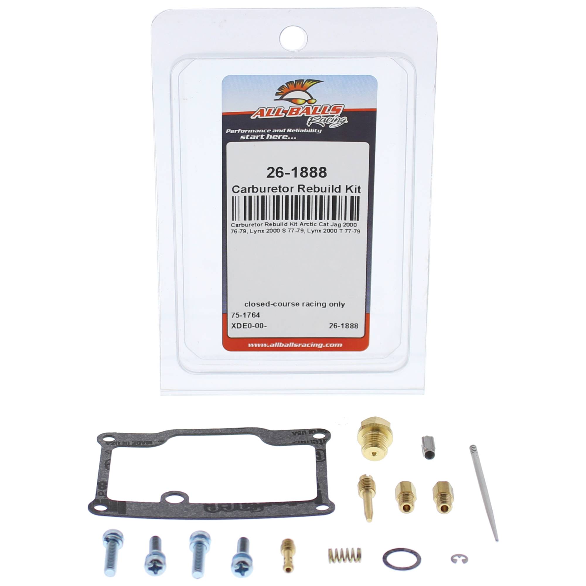 All Balls Carburetor Rebuild Kit 26-1888 for Arctic Cat Jag 2000 76-79