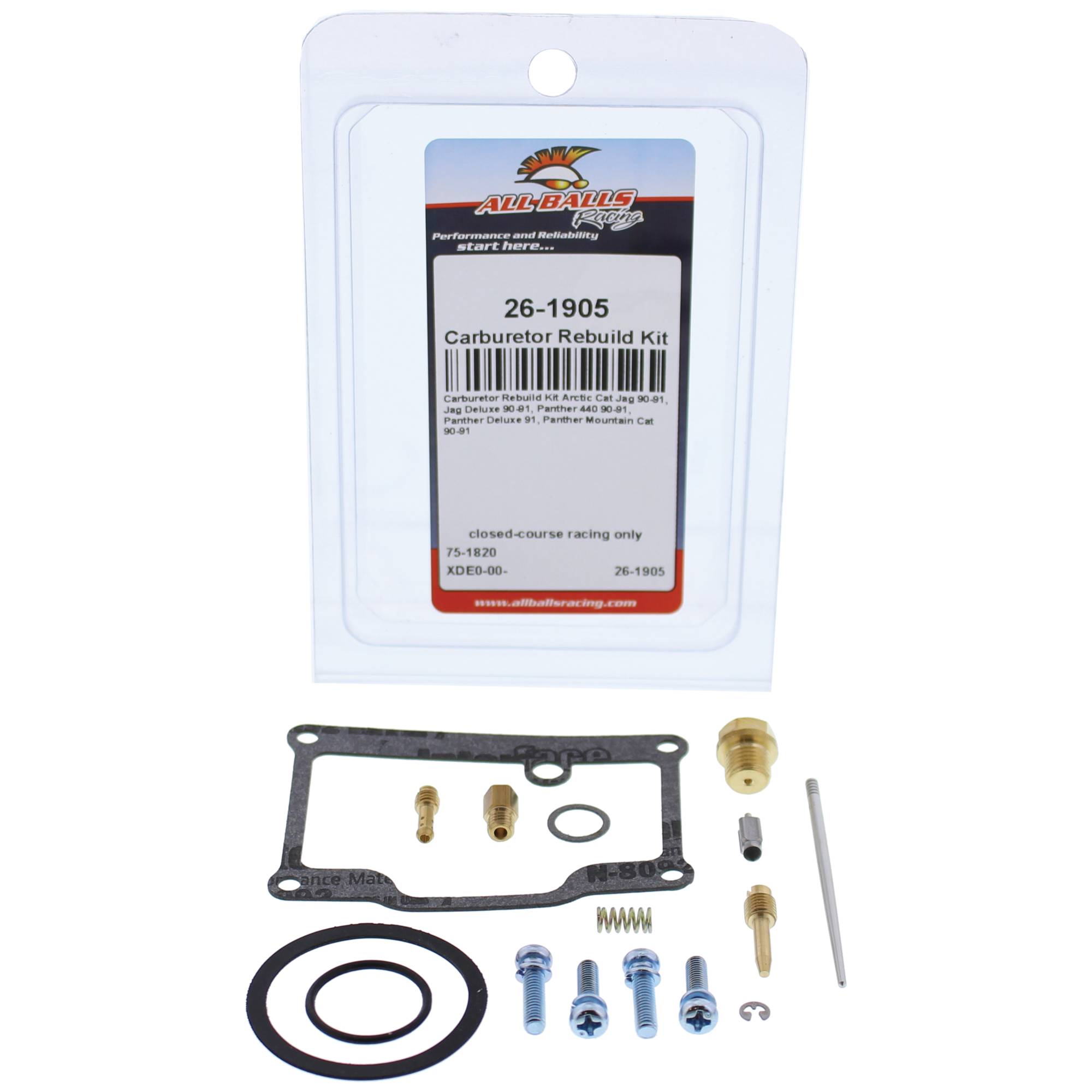 All Balls Carburetor Rebuild Kit for Arctic Cat Jag 340 91, Jag 440 90 91