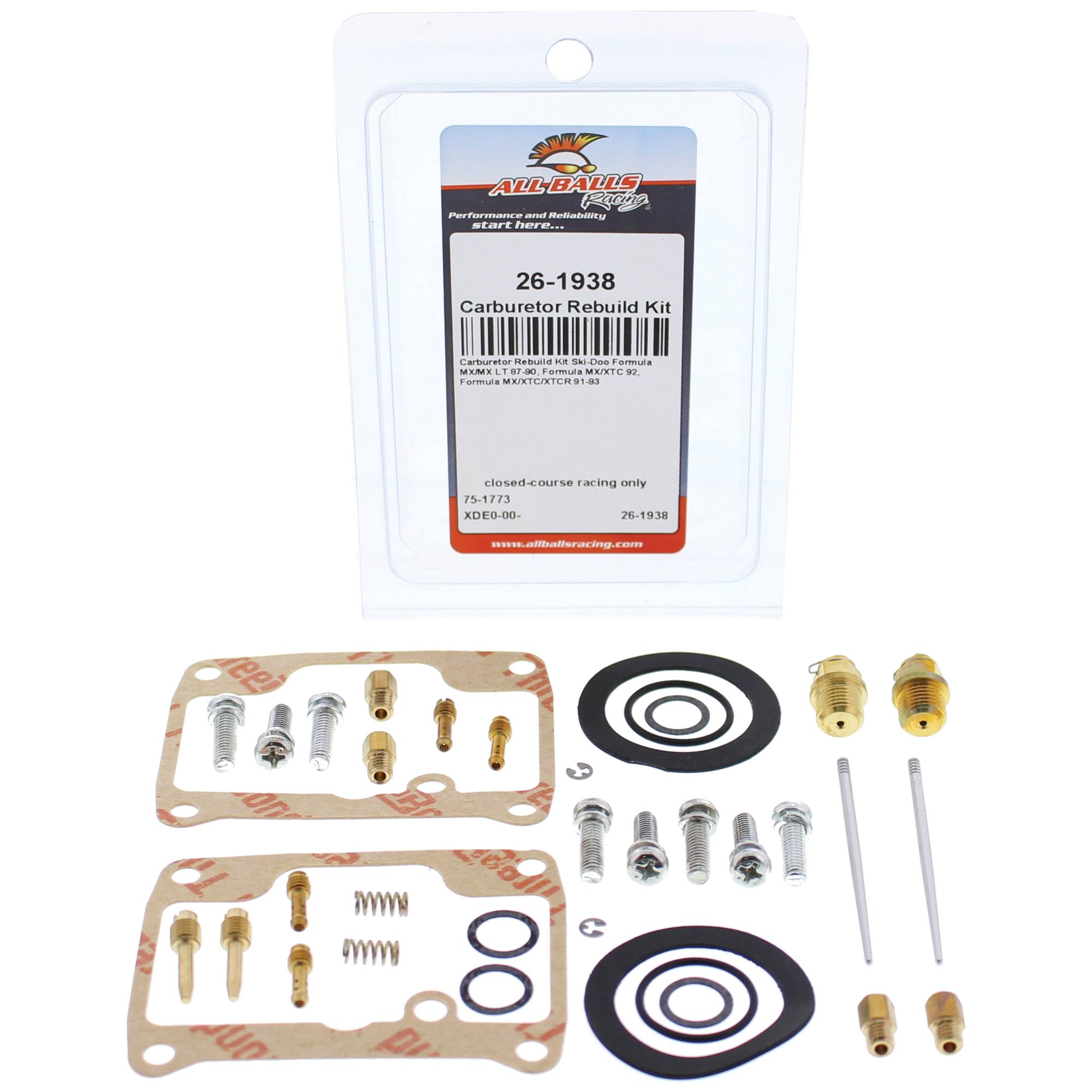 All Balls Carburetor Rebuild Kit 26-1938 for Ski-Doo formula MX/MX LT 87-90