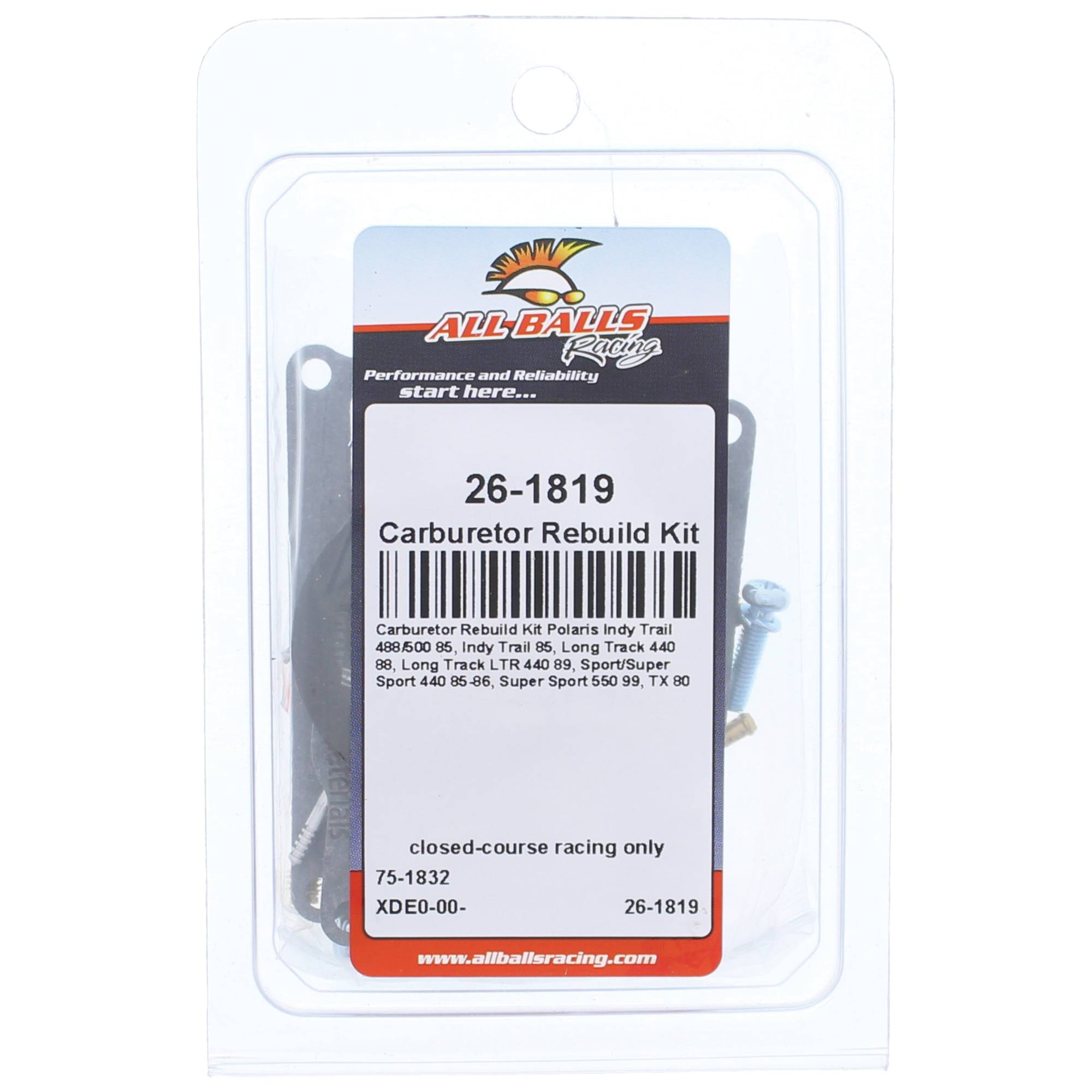 All Balls Carburetor Rebuild Kit 26-1819 for Polaris Indy Trail 488/500 85