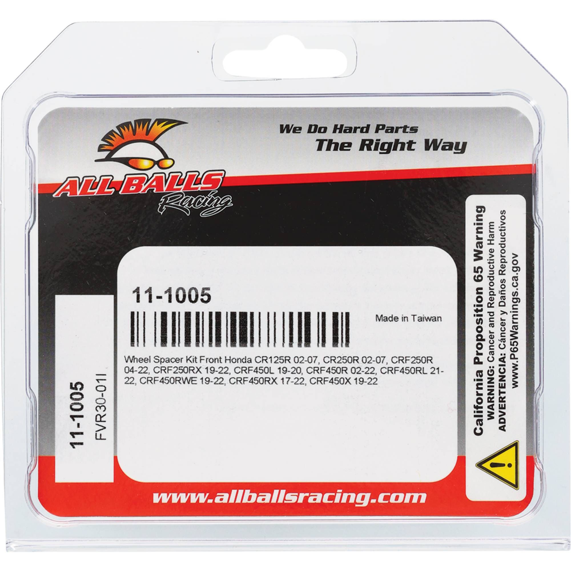 All Balls Racing Wheel Spacer Kit 11-1005 for Honda CR 125 R 2002-2007