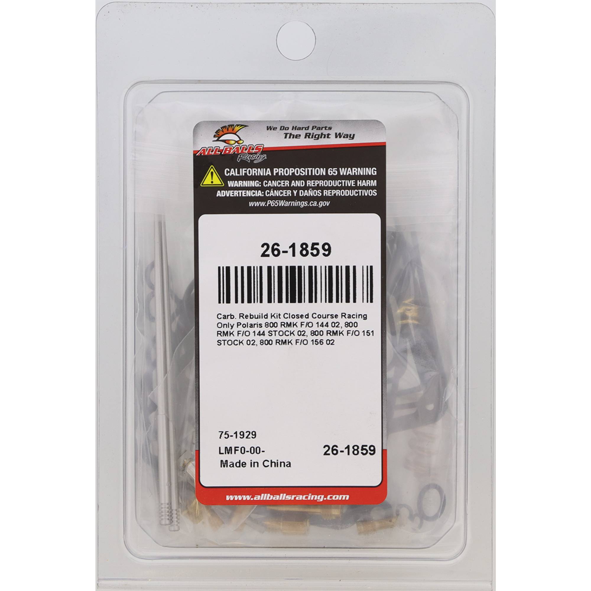 All Balls Carburetor Rebuild Kit 26-1859 for Polaris 800 RMK 02