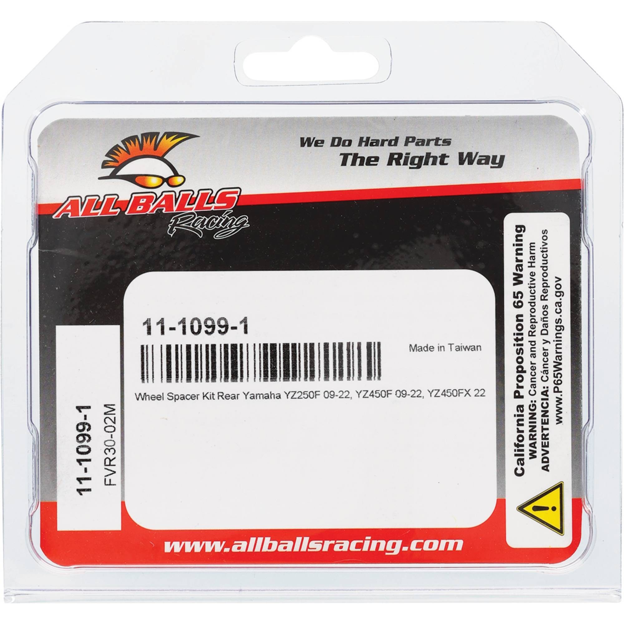 All Balls Racing Wheel Spacer Kit 11-1099-1 for Yamaha YZ250F 09-18