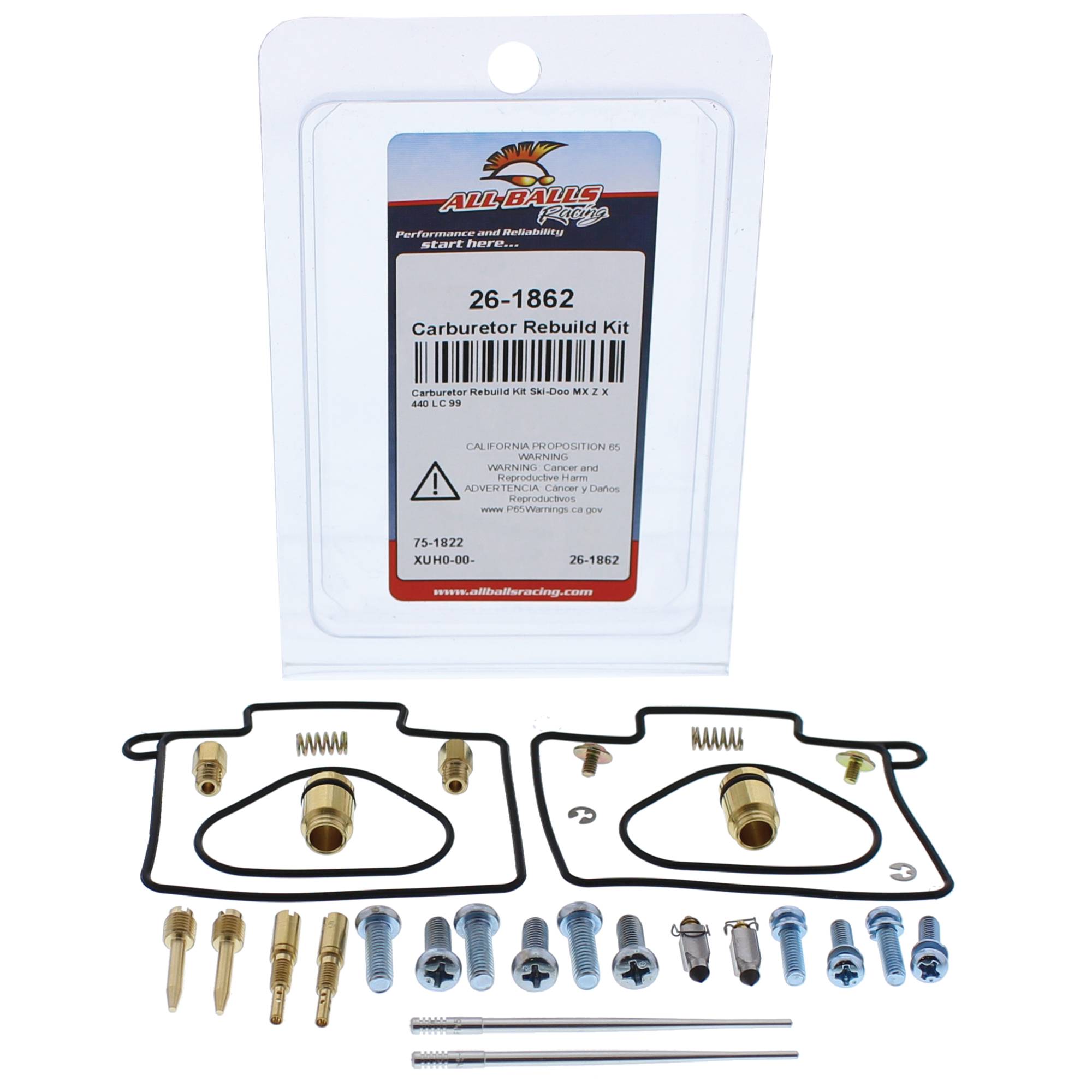 All Balls Carburetor Rebuild Kit 26-1862 for Ski-Doo MX Z X 440 LC 99