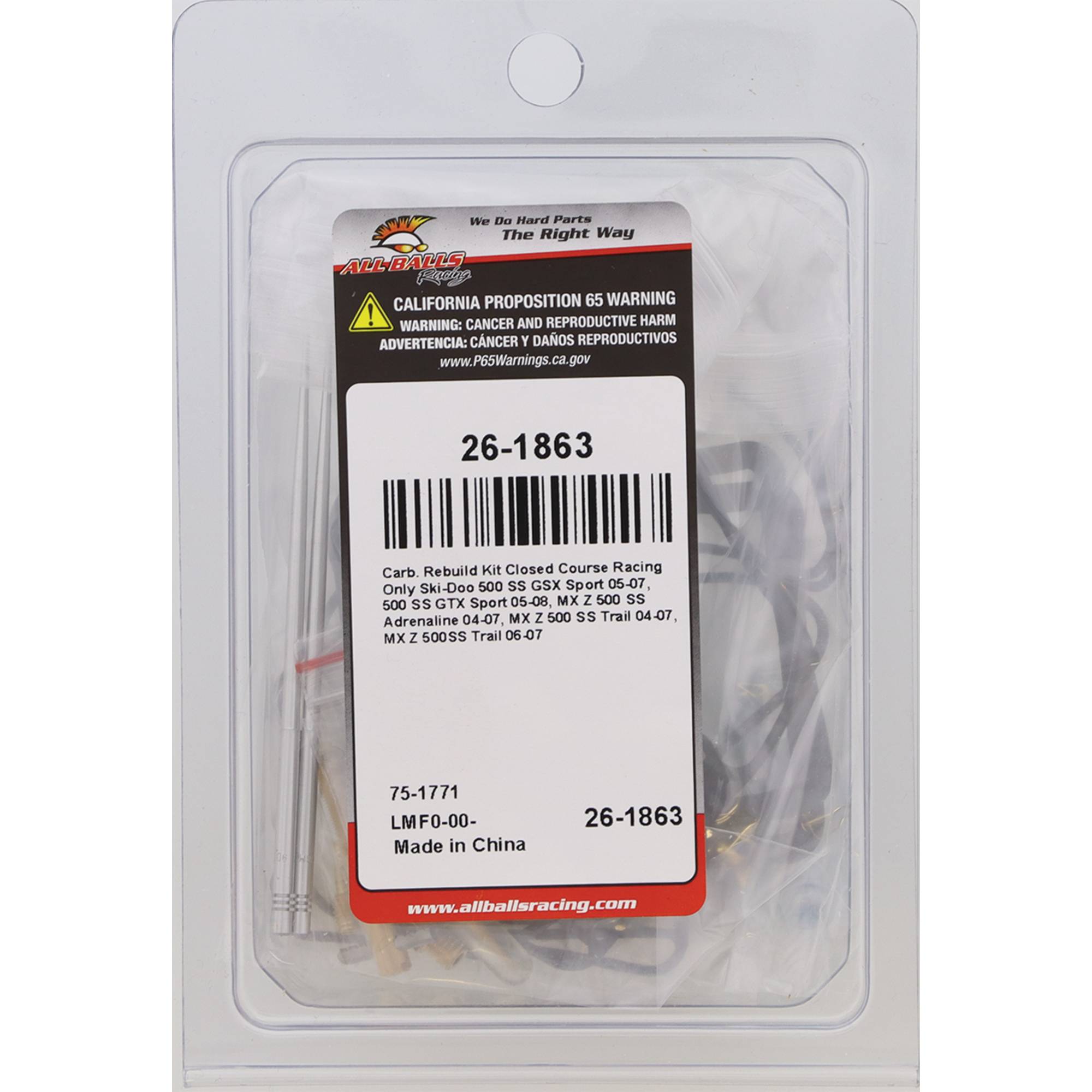 All Balls Carburetor Rebuild Kit 26-1863 for Ski-Doo 500 SS GSX Sport 05-07