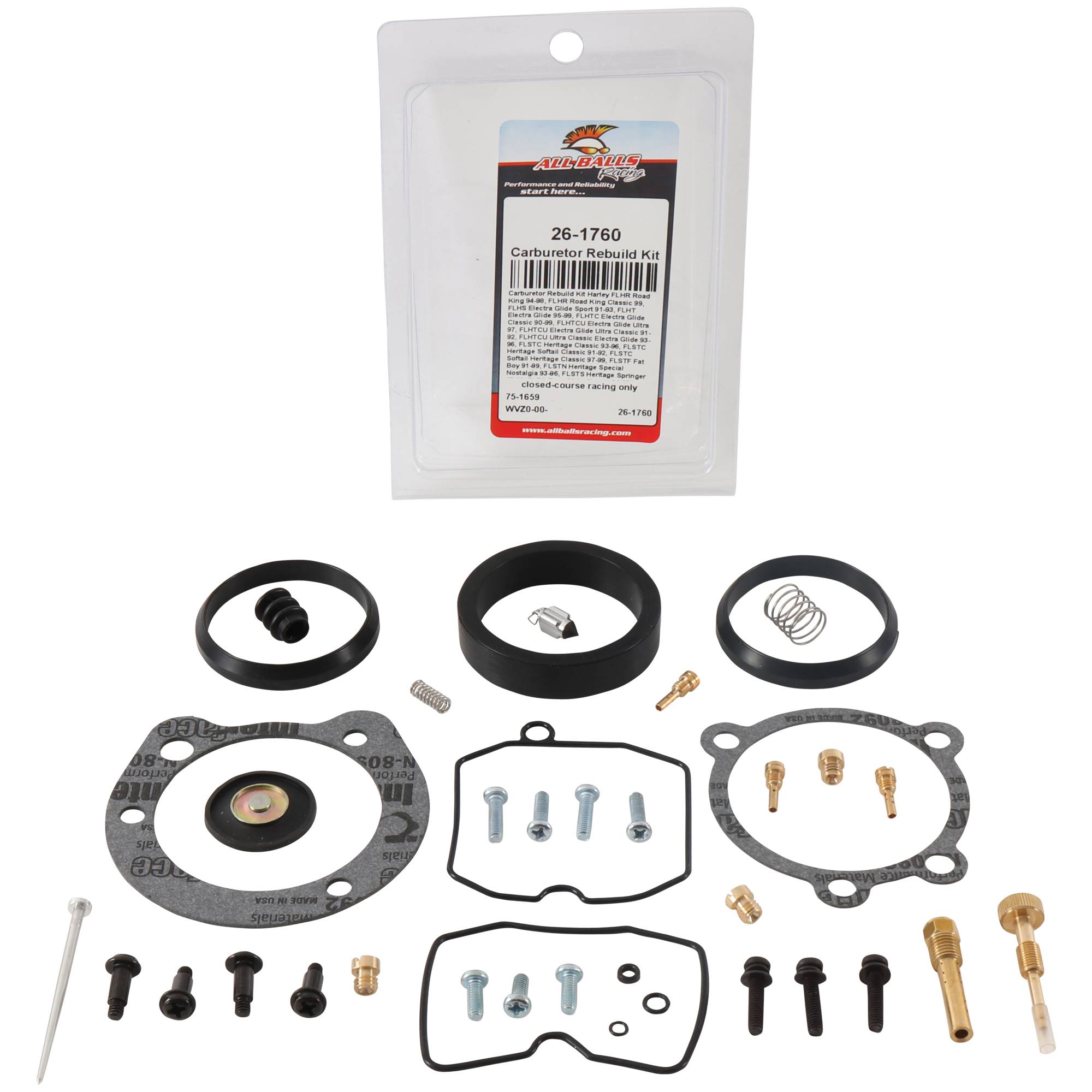 All Balls Carburetor Rebuild Kit 26-1760 for Harley FLHR Road King 94-98