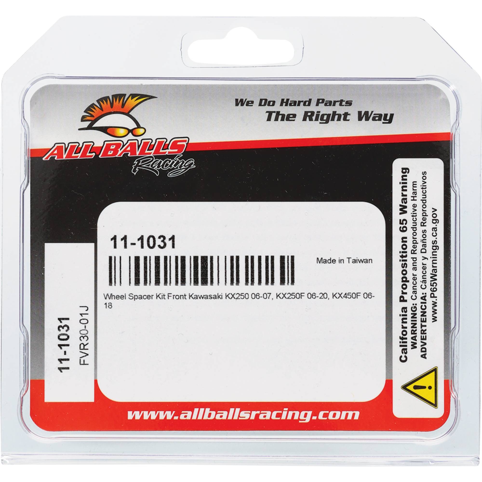 All Balls Racing Wheel Spacer Kit 11-1031 for Kawasaki KX 250 06 07