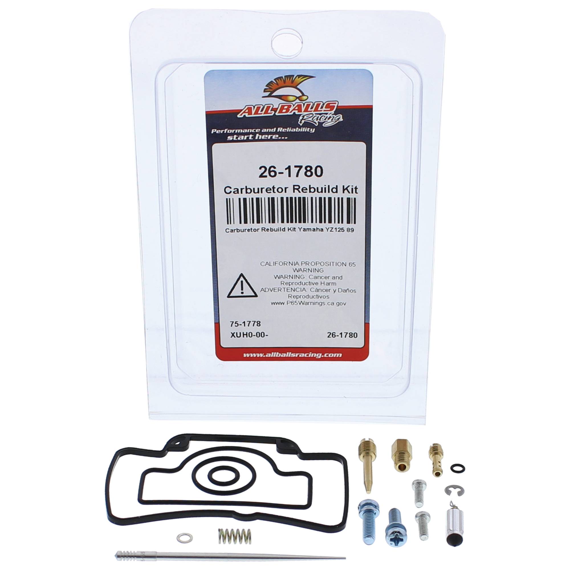 All Balls Carburetor Rebuild Kit 26-1780 for Yamaha YZ125 89
