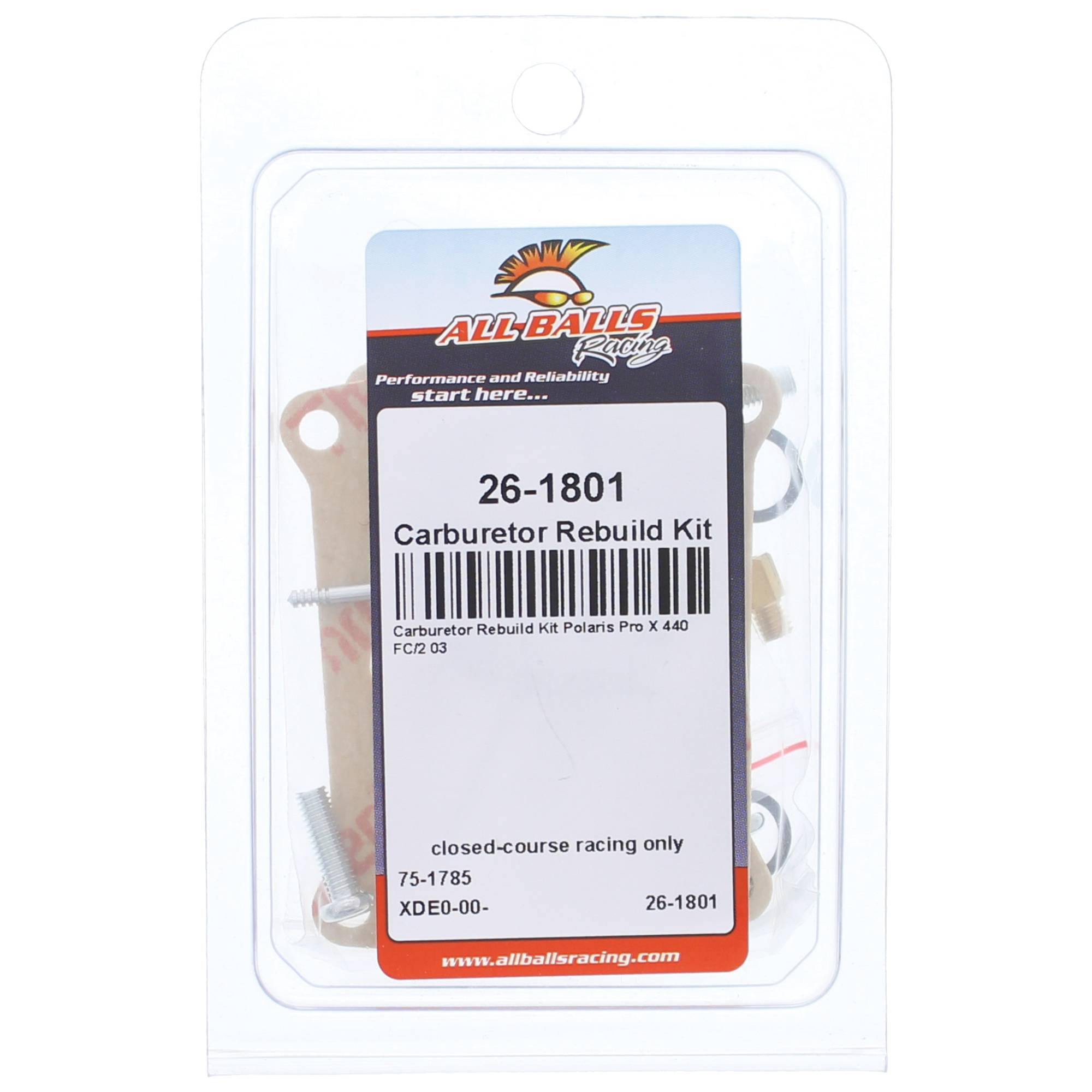 All Balls Carburetor Rebuild Kit 26-1801 for Polaris PRO X 440 FC/2 03