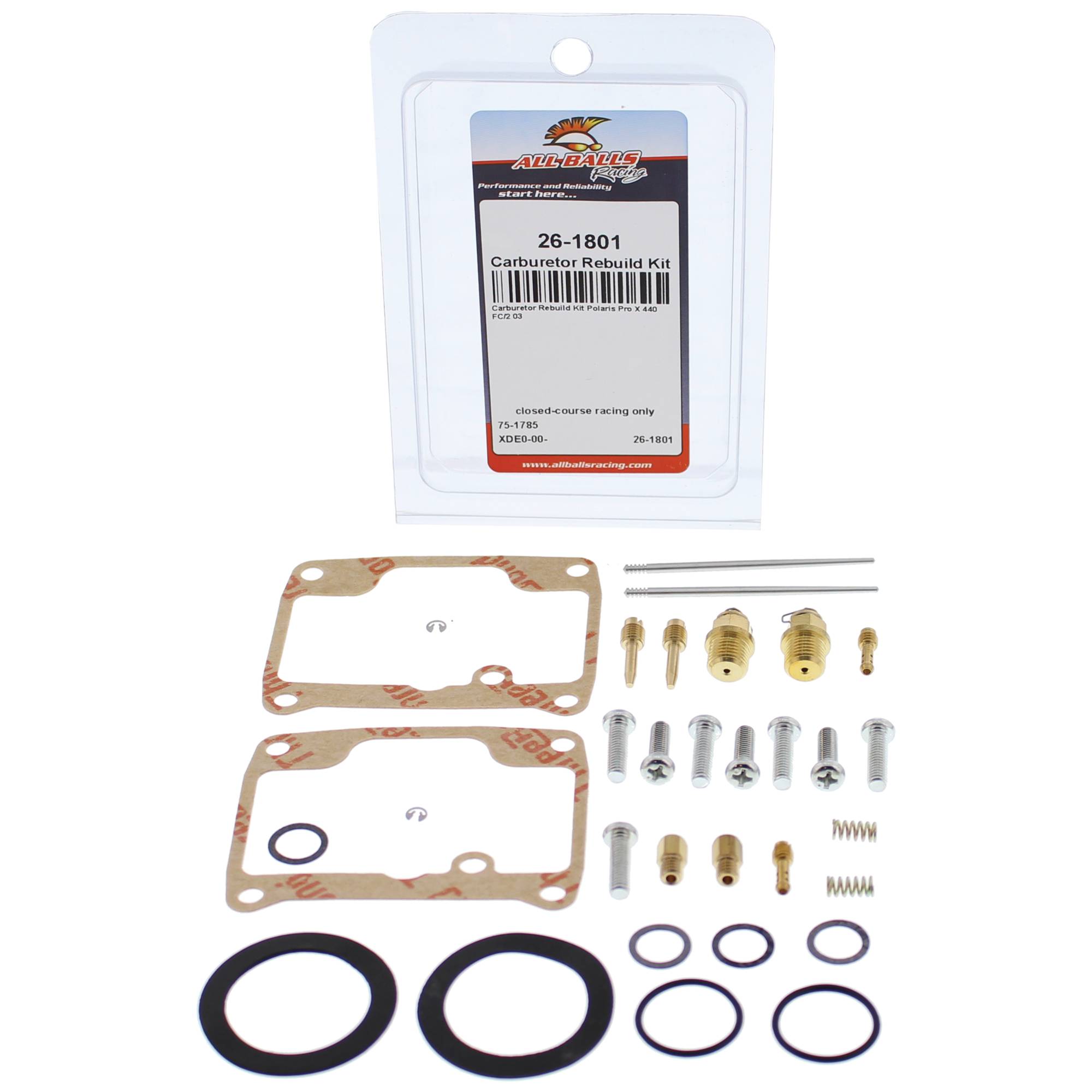 All Balls Carburetor Rebuild Kit 26-1801 for Polaris PRO X 440 FC/2 03
