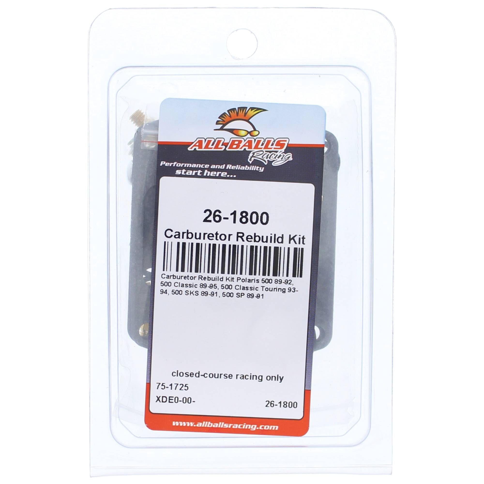 All Balls Carburetor Rebuild Kit 26-1800 for Polaris 500 89 90 91 92