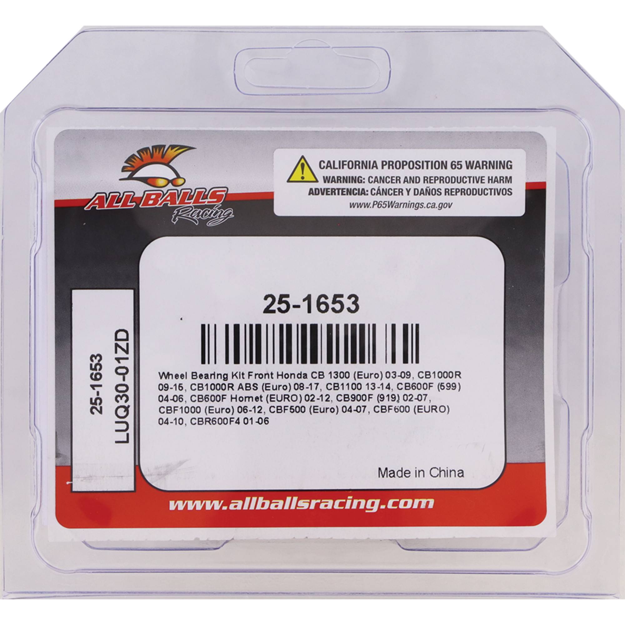 All Balls Wheel Bearing Kit Front for Honda CB 1300 03-07, CB1000R 09-15 25-1653