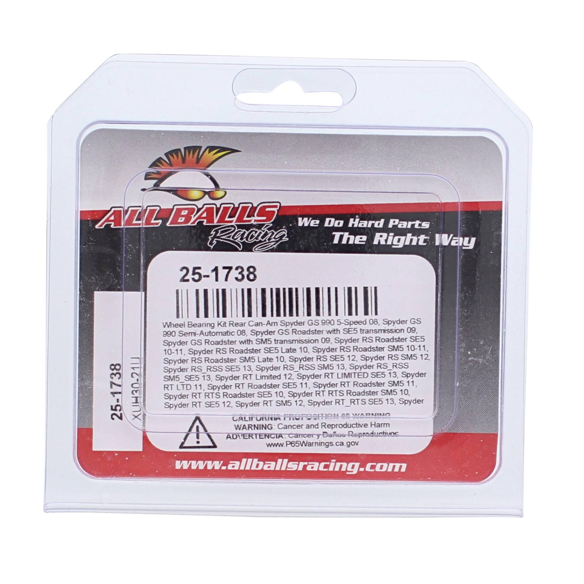 All Balls Rear Wheel Bearing Kit 25-1738 for Can-Am Spyder GS 990 5-Speed 08