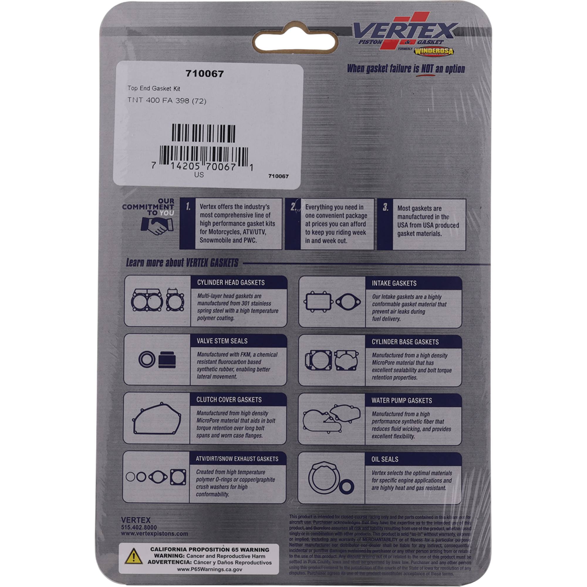 Winderosa Top End Gasket Kit for Ski-Doo TNT 400 FA 398 1972 400cc