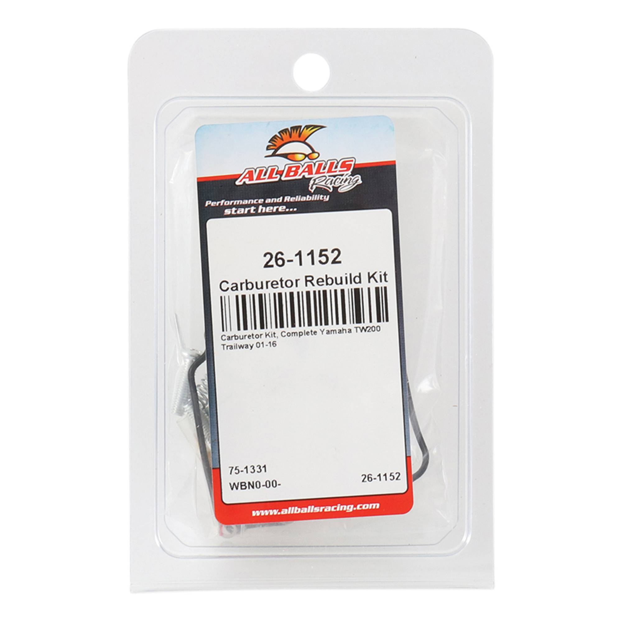 All Balls Carburetor Rebuild Kit 26-1152 for Yamaha TW200 Trailway 01-16