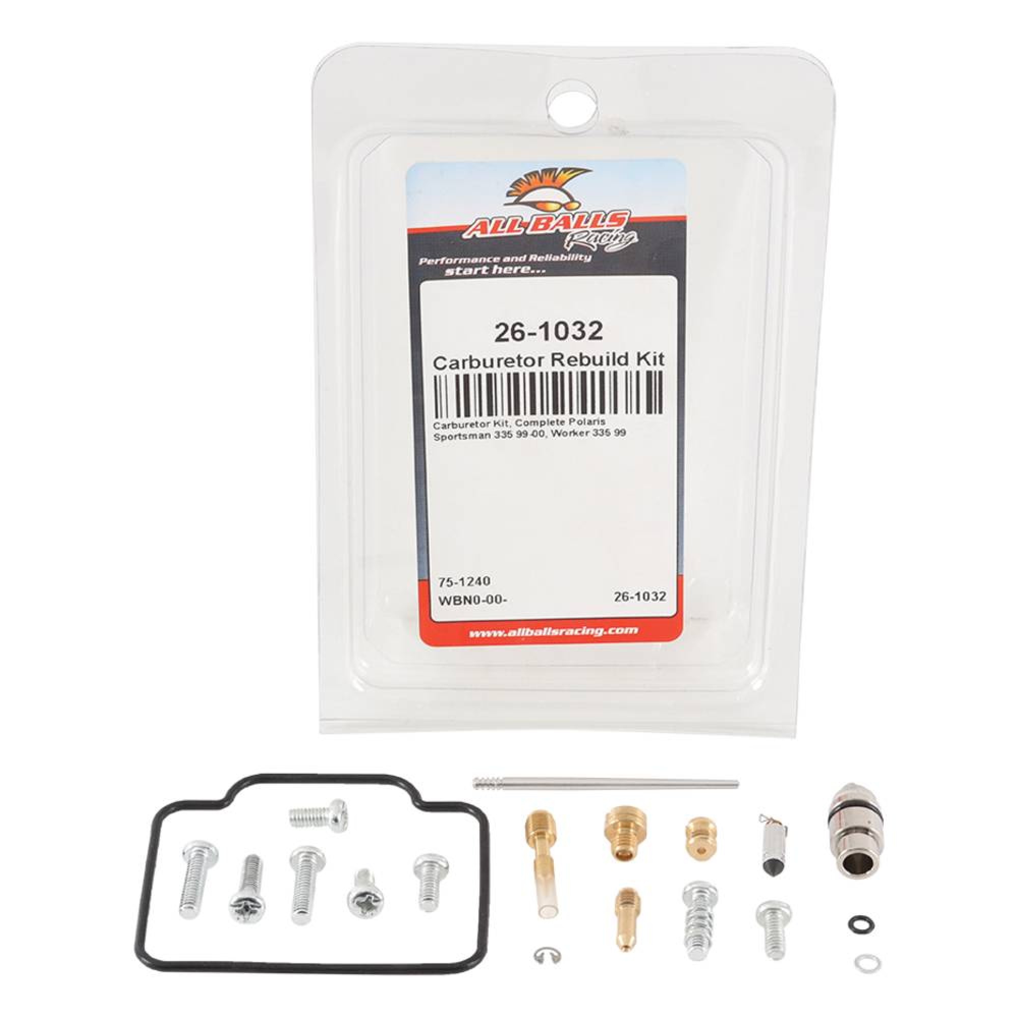 All Balls Carburetor Rebuild Kit 26-1032 for Polaris 335 Sportsman 99