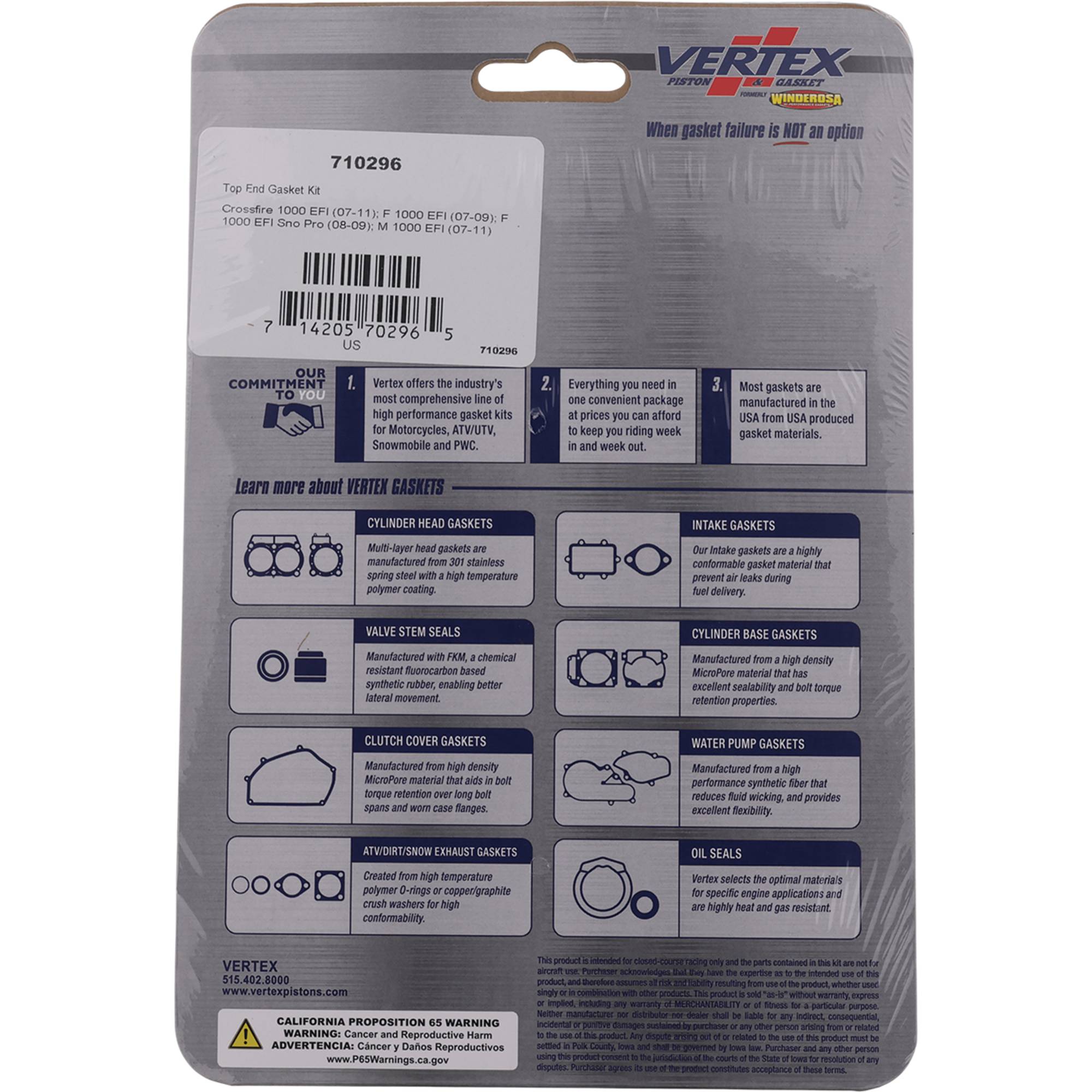 Winderosa Top End Gasket Kit for Arctic Cat, 710296