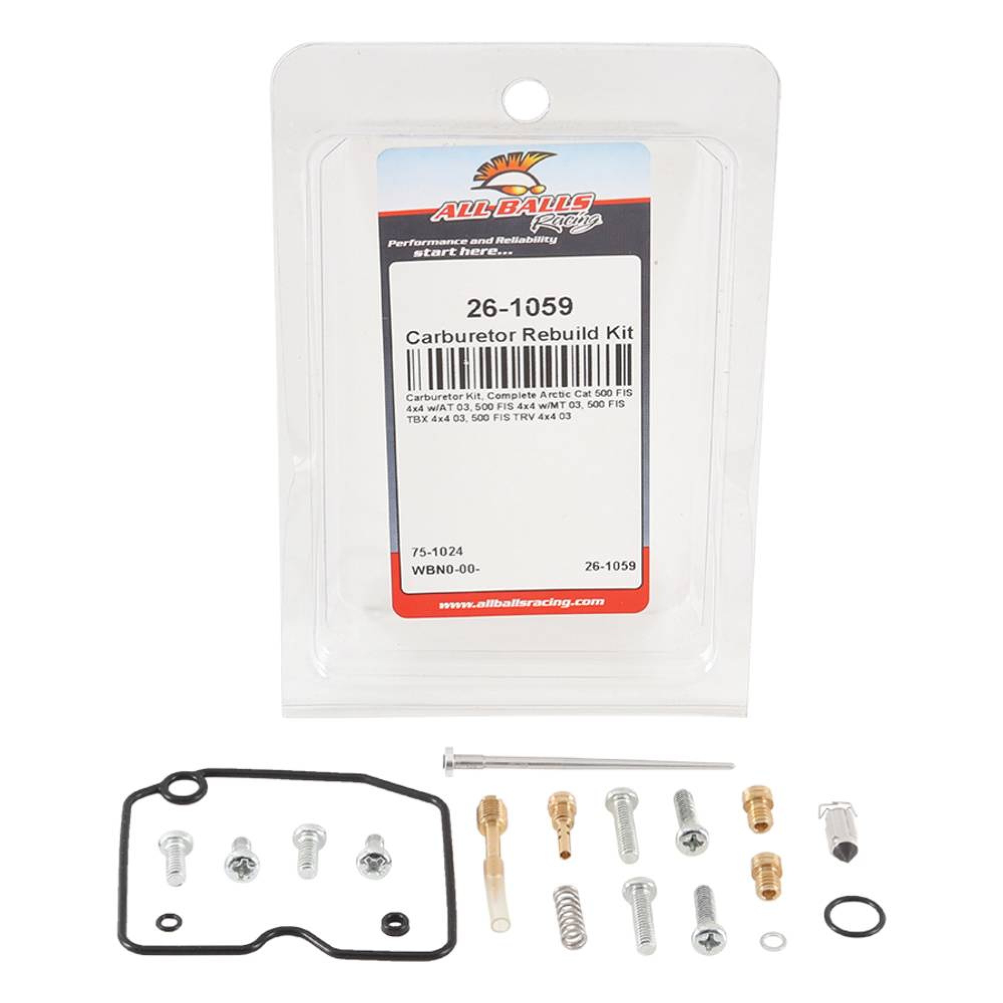 All Balls Carburetor Rebuild Kit 26-1059 for Arctic Cat 500 FIS 4x4