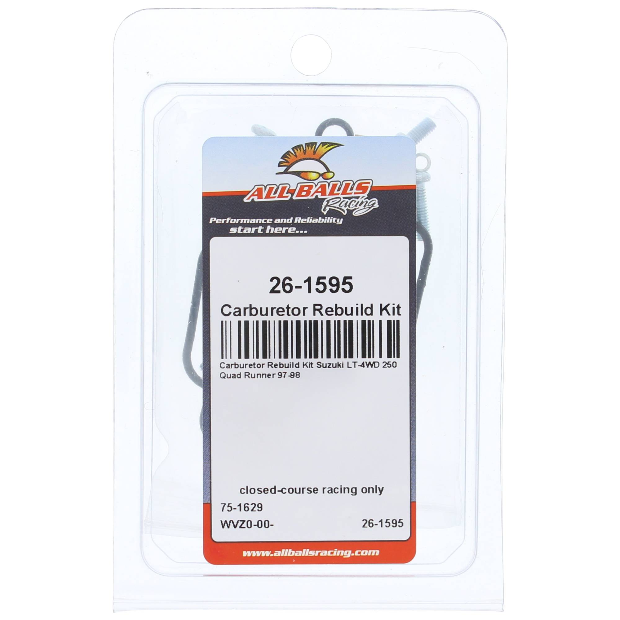 All Balls Carburetor Rebuild Kit 26-1595 for Suzuki LT-4WD 250 Quad Runner 97 98