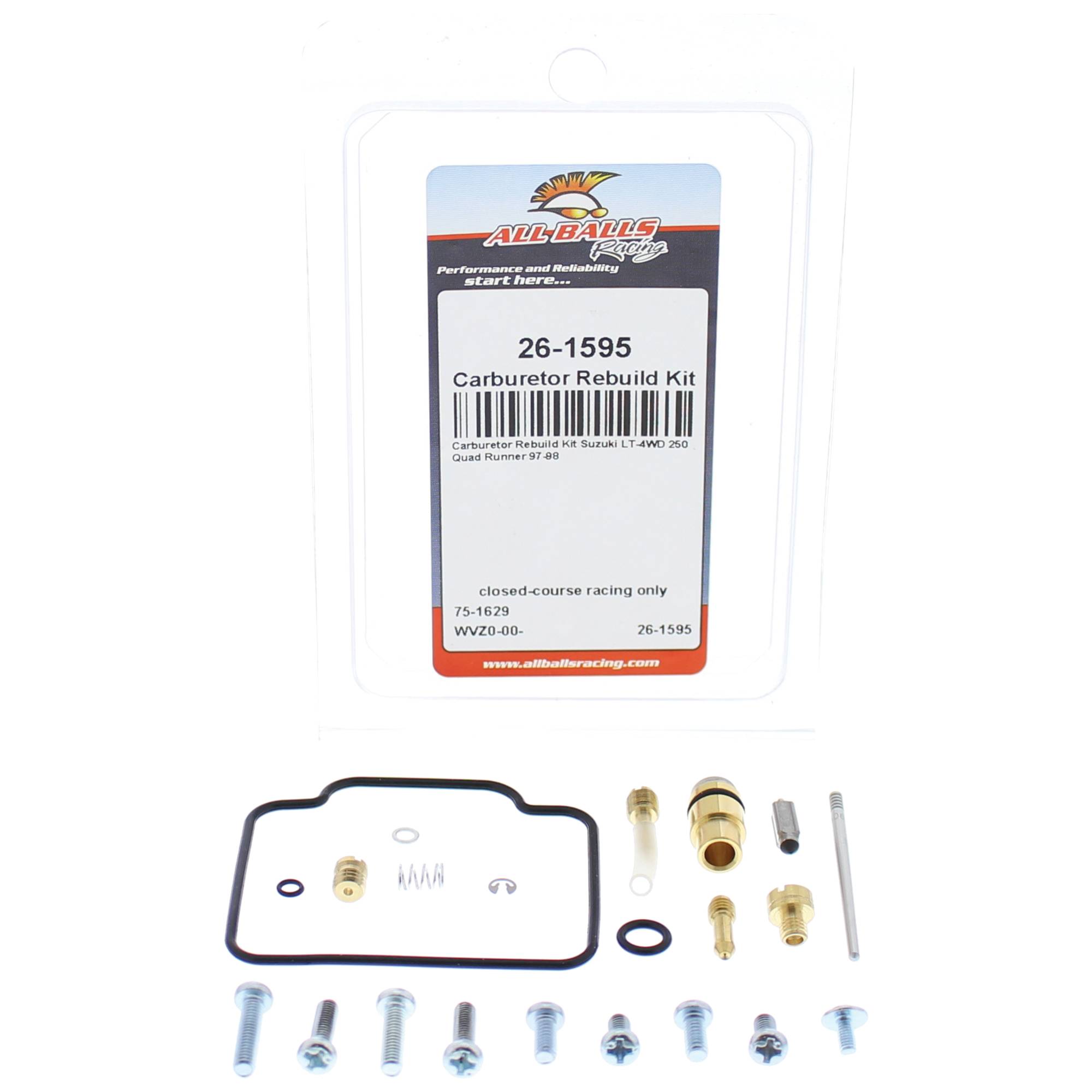 All Balls Carburetor Rebuild Kit 26-1595 for Suzuki LT-4WD 250 Quad Runner 97 98