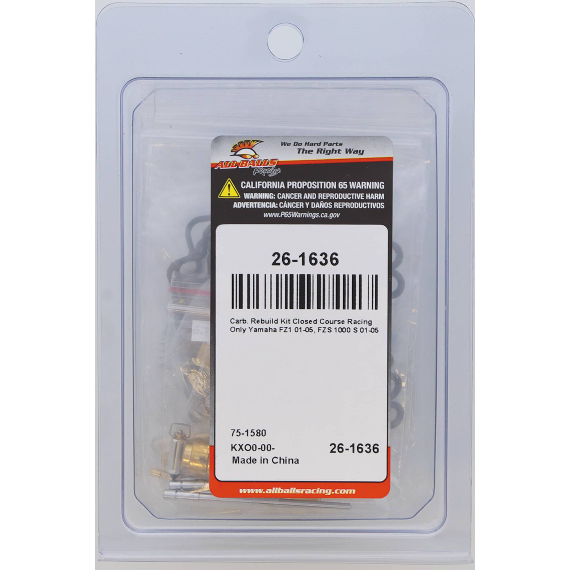 All Balls Carburetor Rebuild Kit 26-1636 for Yamaha FZ1 01 02 03 04 05