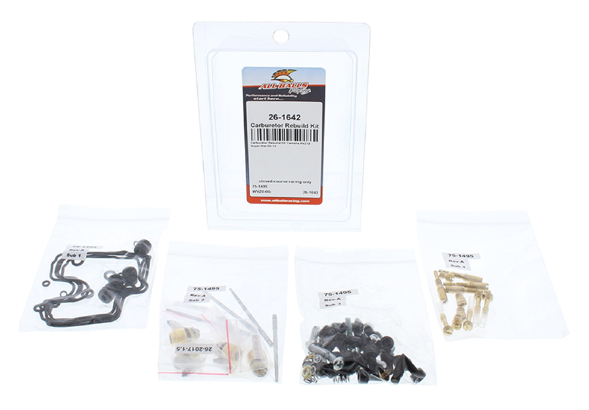 All Balls Carburetor Rebuild Kit 26-1642 for Yamaha XVZ13 Royal Star 00-13