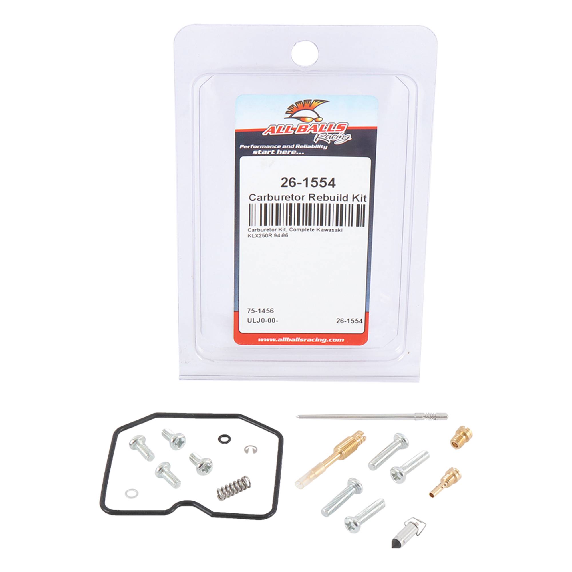 All Balls Carburetor Kit, Complete 26-1554 for Kawasaki KLX 250 R 94-96