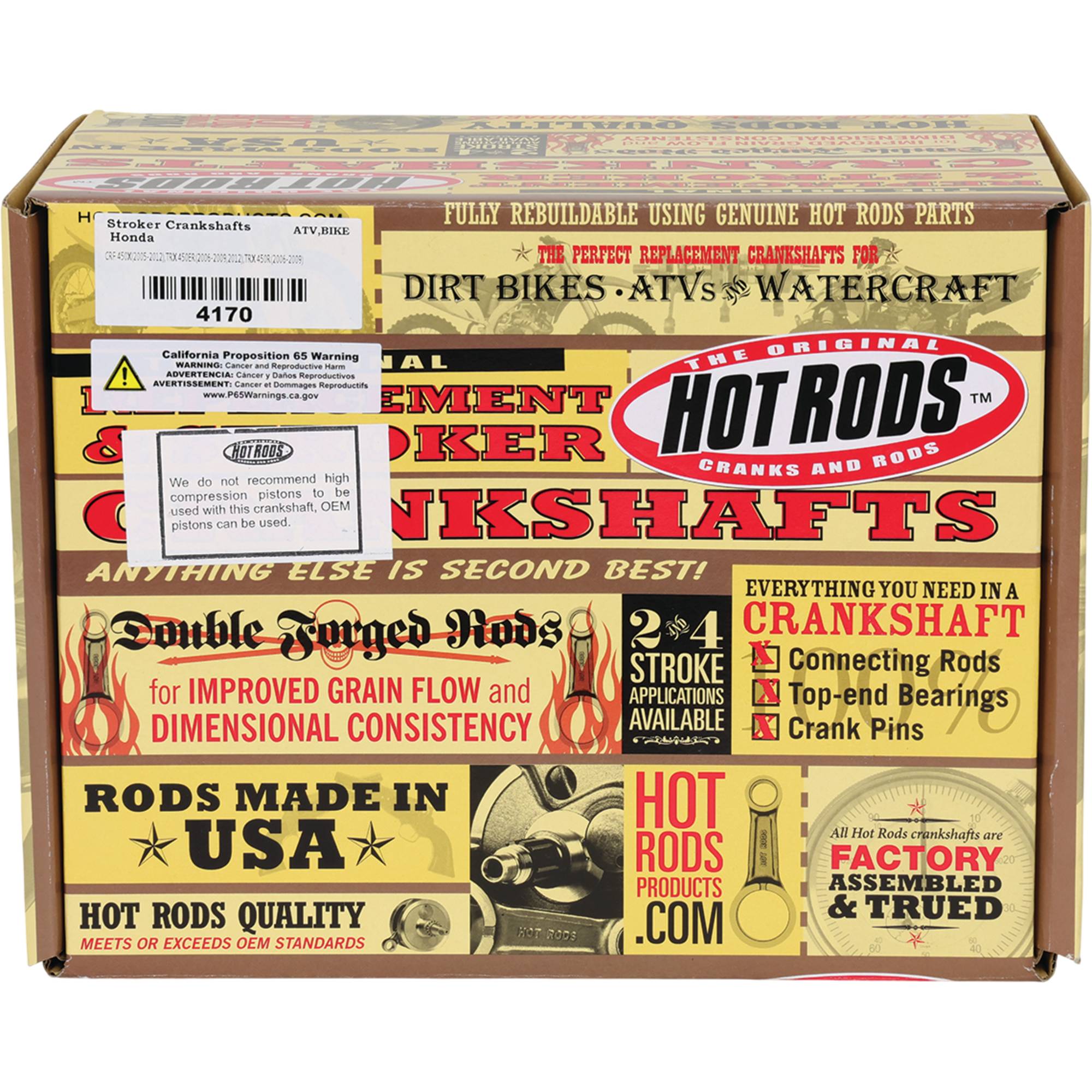 Stroker Crankshaft For Honda CRF 450 X 2005-2017, TRX 450 ER 2006-2014; 4170