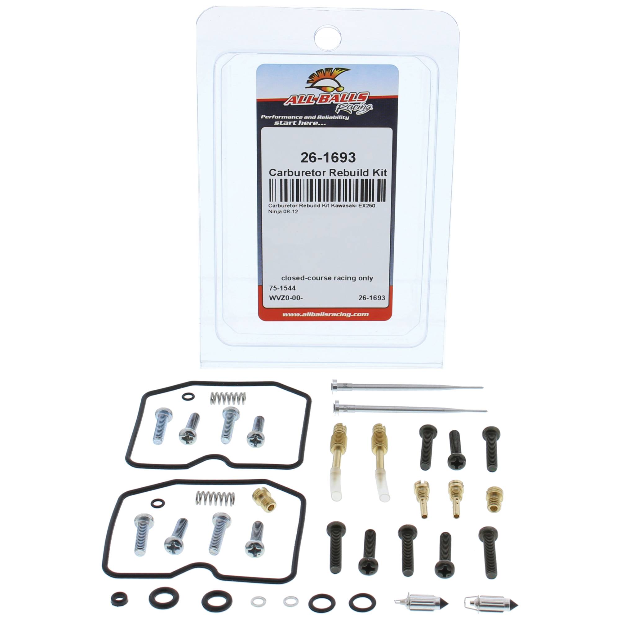 All Balls Carburetor Rebuild Kit 26-1693 for Kawasaki EX 250 Ninja 08-12