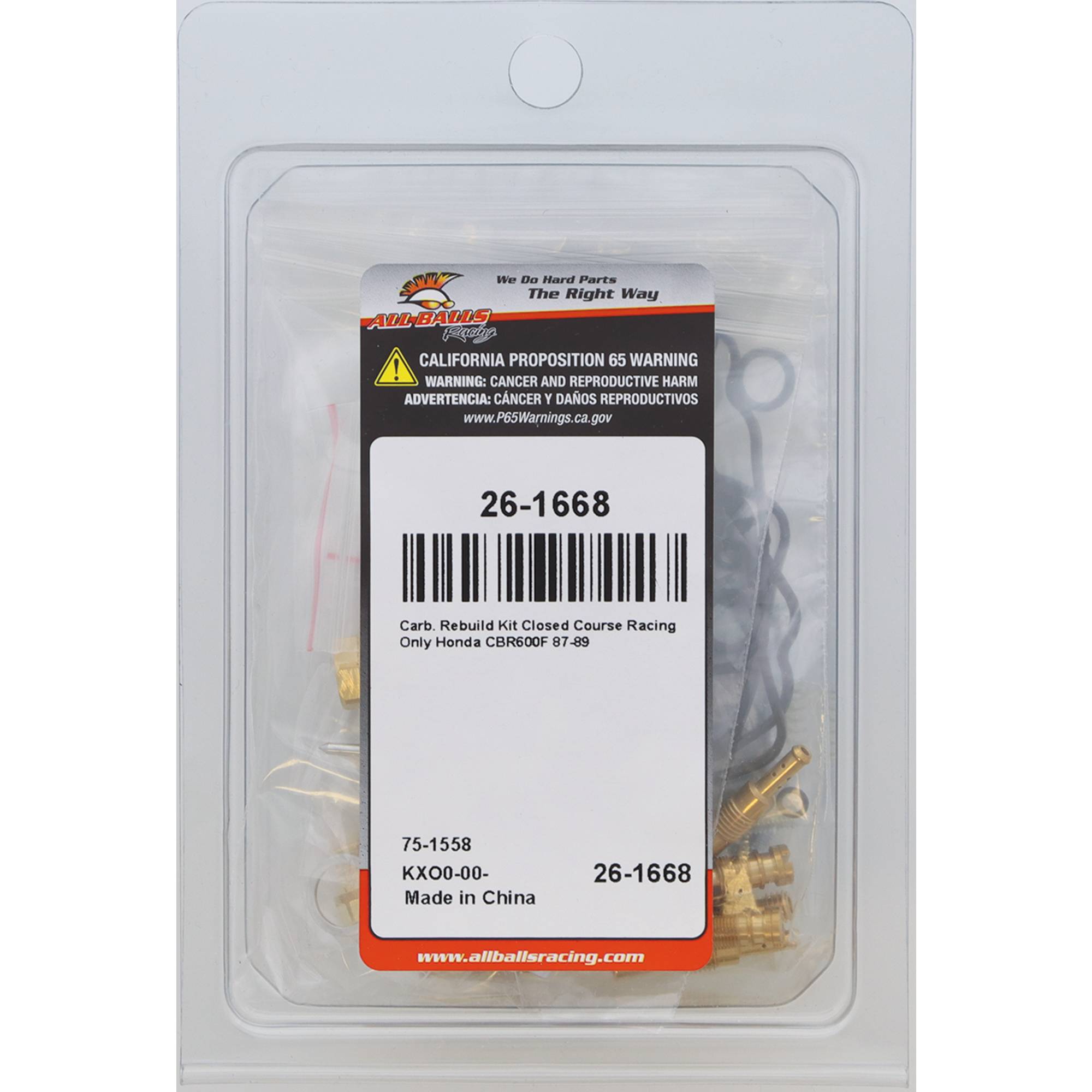 All Balls Carburetor Rebuild Kit 26-1668 for Honda CBR 600 F 87 88 89